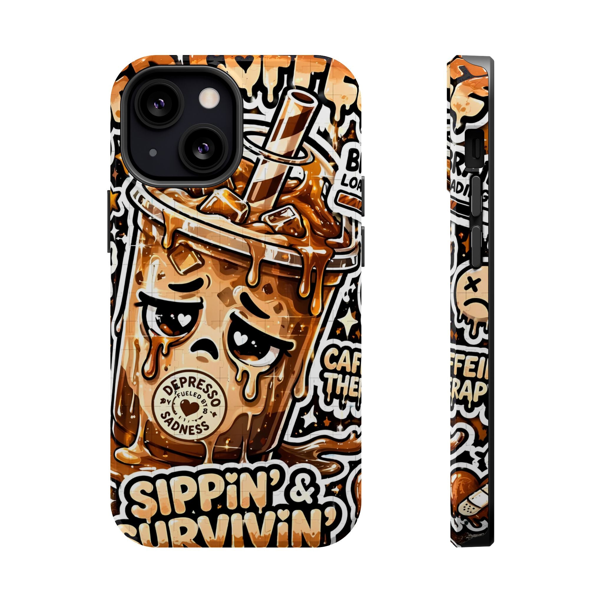 Iced Coffee Phone Case — “Sippin' & Survivin'” Magnetic Impact-Resistant Case