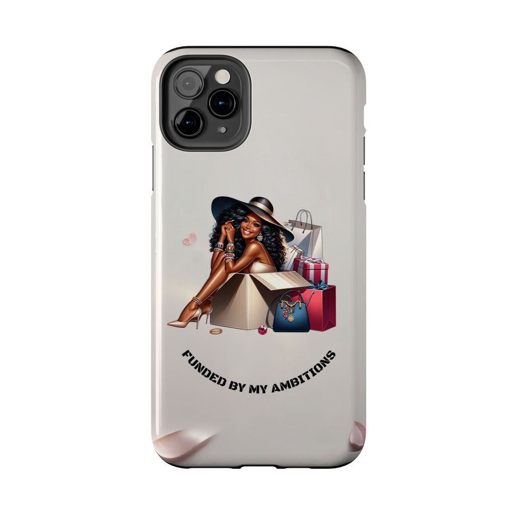 Chic Shopper Tough Phone Case — Stylish Black Woman with Shopping Bags