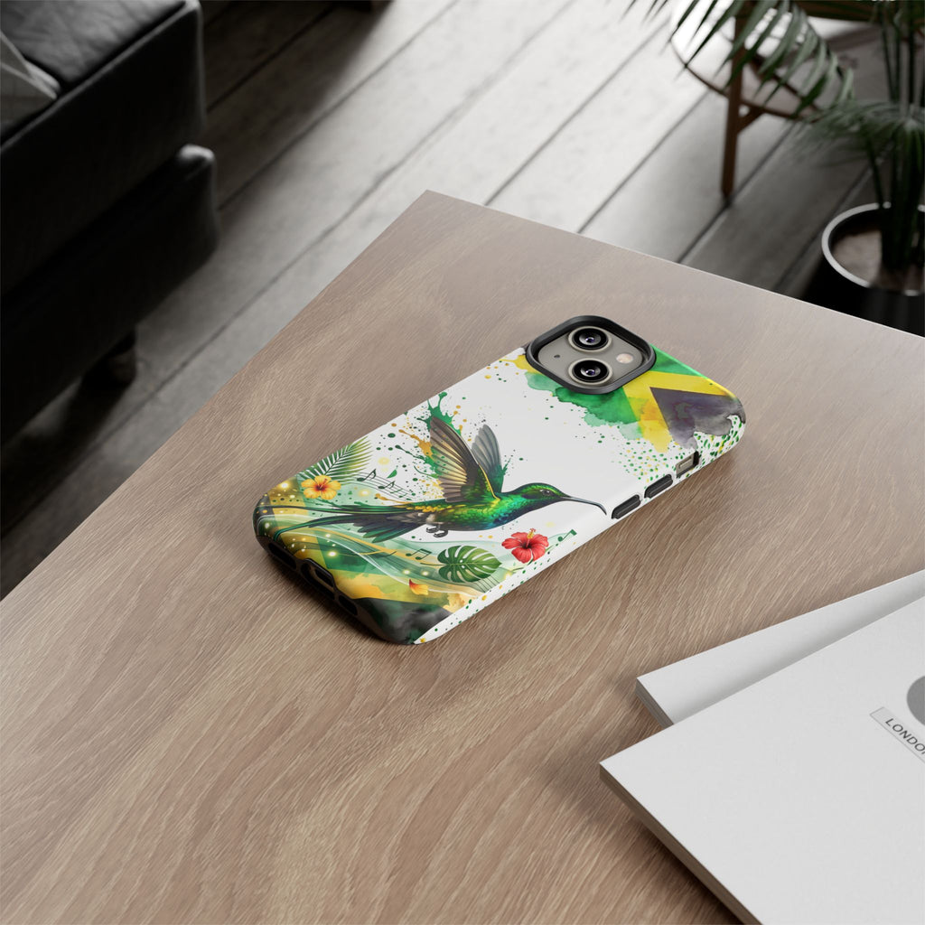 Hummingbird Jamaica Tough Phone Case – Tropical Floral Protective Cover