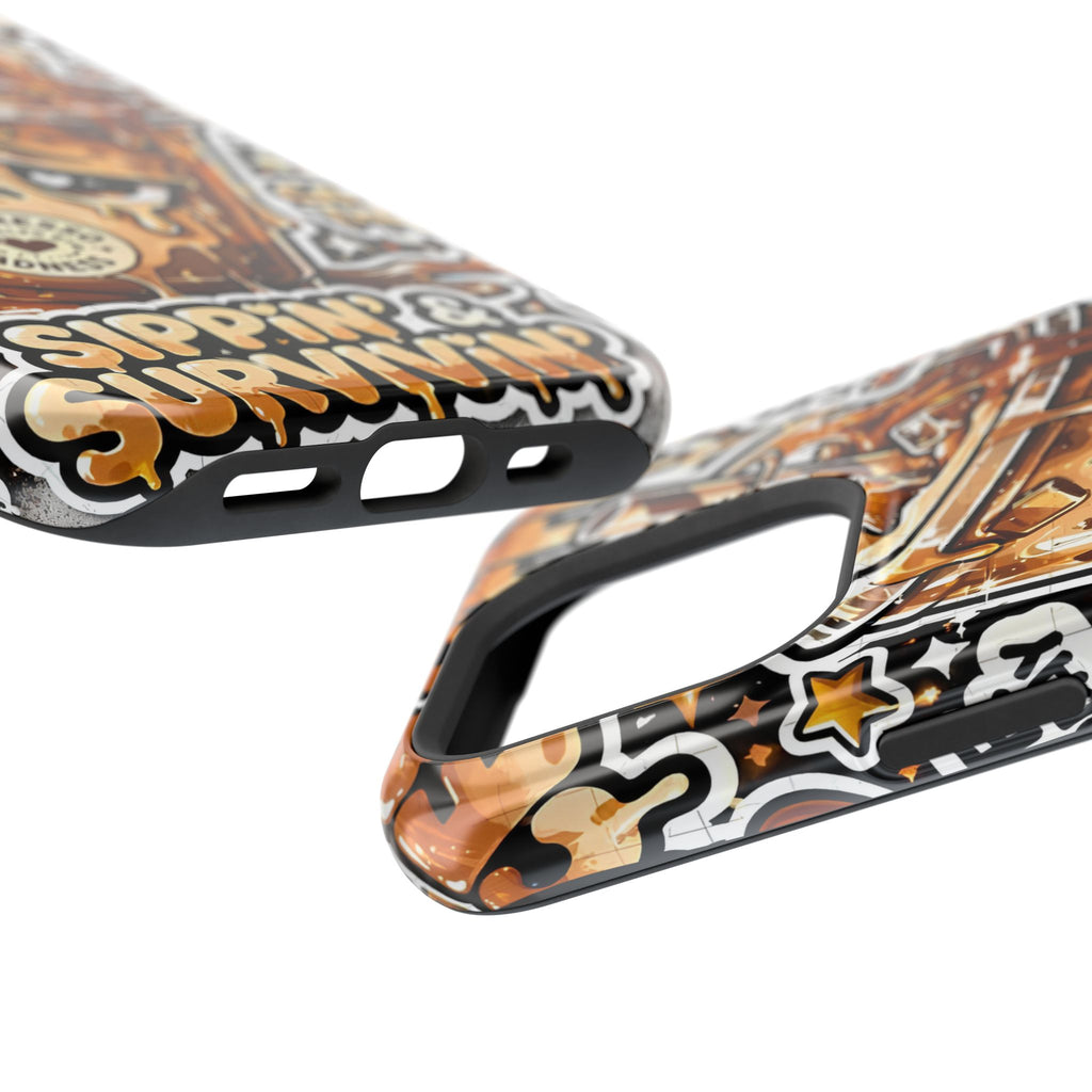 Iced Coffee Phone Case — “Sippin' & Survivin'” Magnetic Impact-Resistant Case