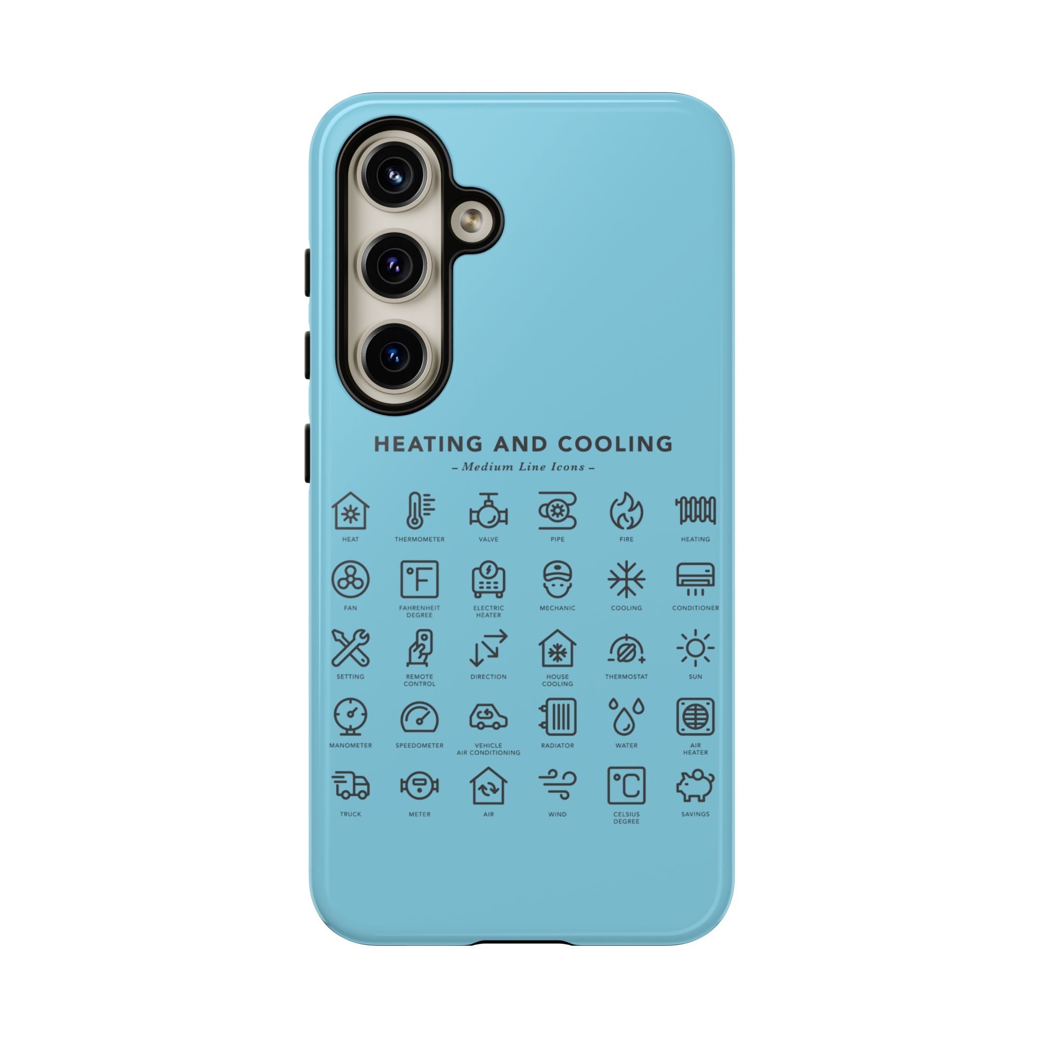 Heating and Cooling Icons Phone Case – HVAC Technician Protective Phone Cover
