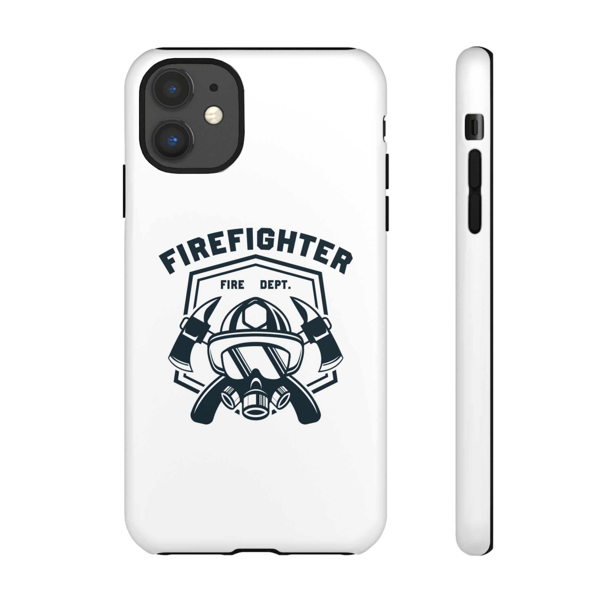 Firefighter Tough Phone Case — Fire Dept Helmet & Axes Protective Cover