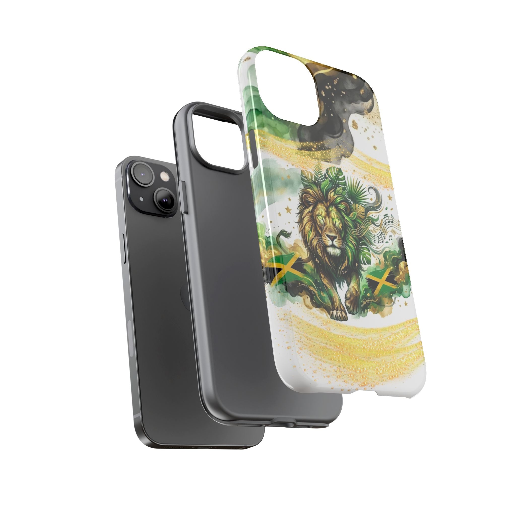 Reggae Lion Phone Case — Jamaican Flag Rasta Art Tough Phone Cover