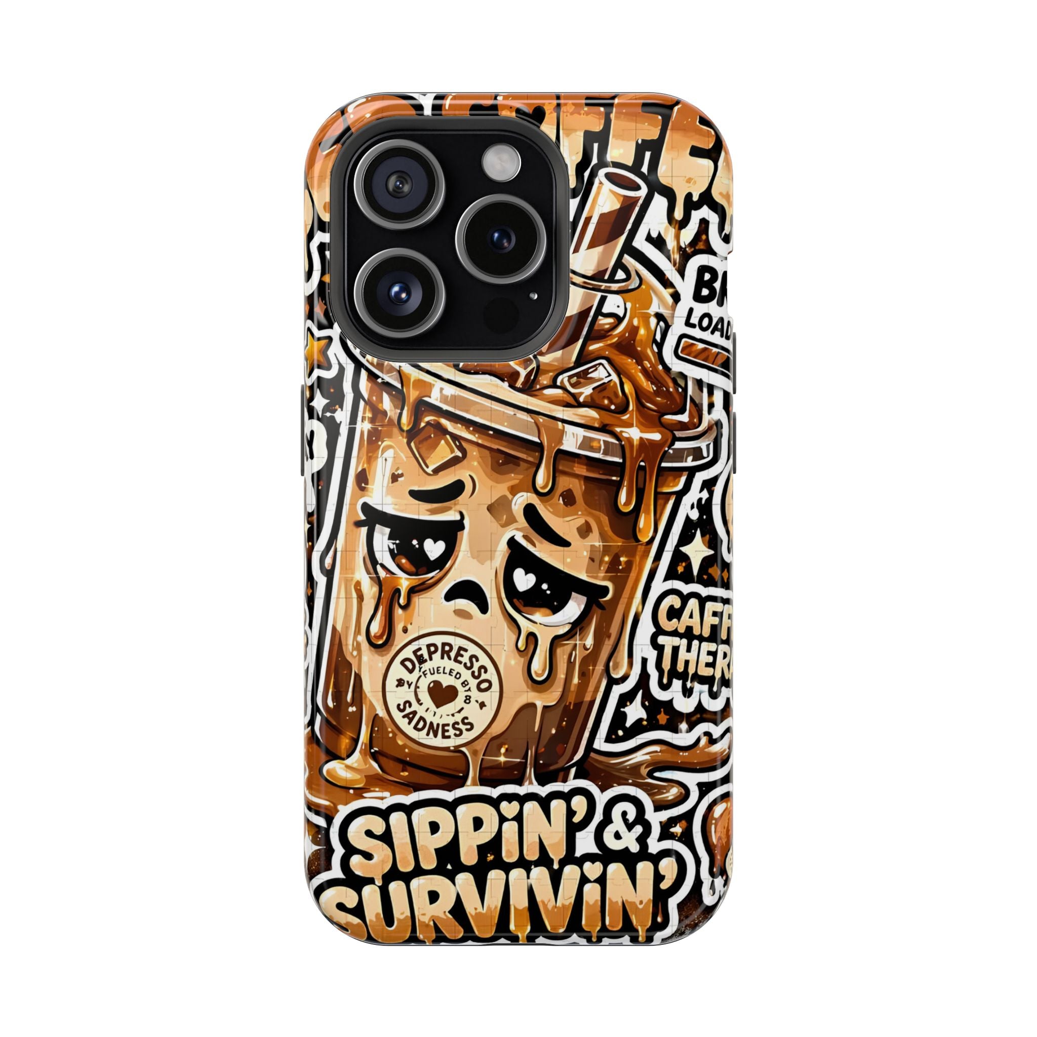 Iced Coffee Phone Case — “Sippin' & Survivin'” Magnetic Impact-Resistant Case