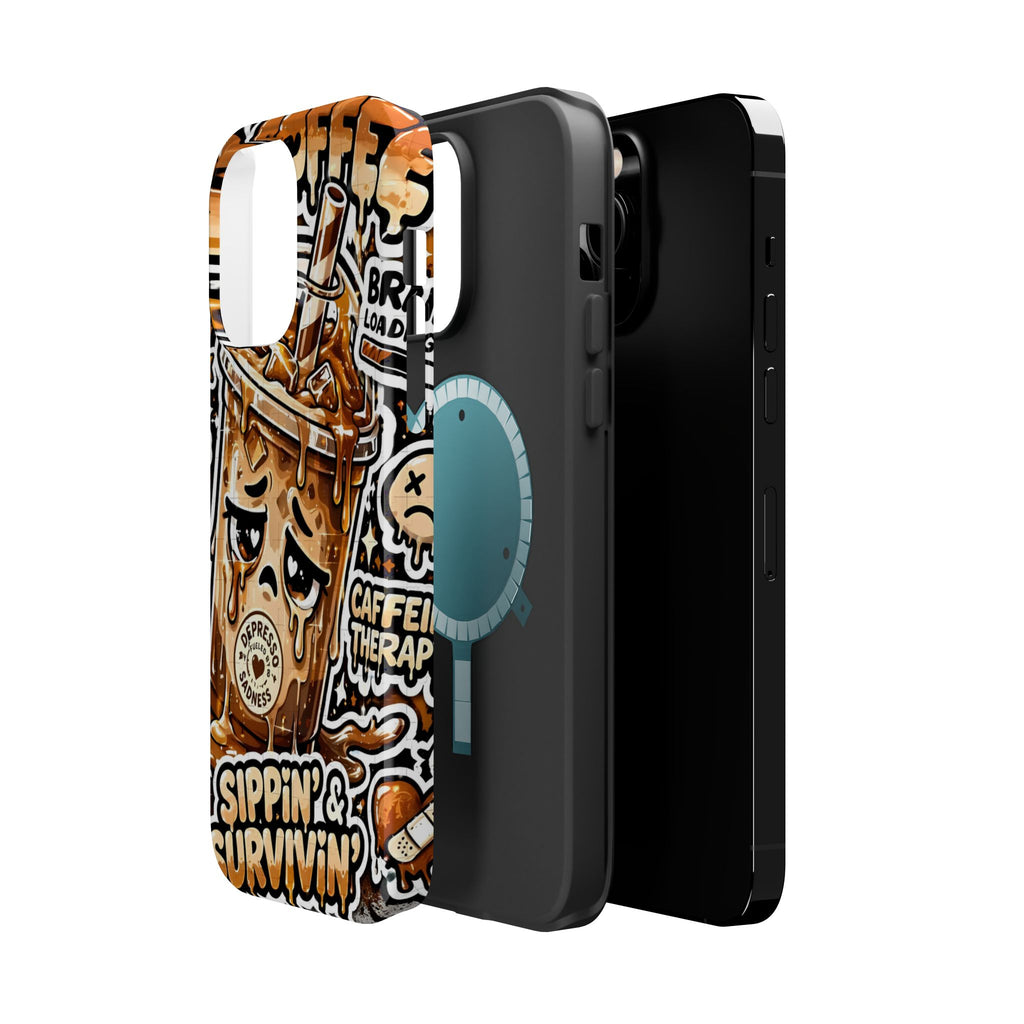 Iced Coffee Phone Case — “Sippin' & Survivin'” Magnetic Impact-Resistant Case