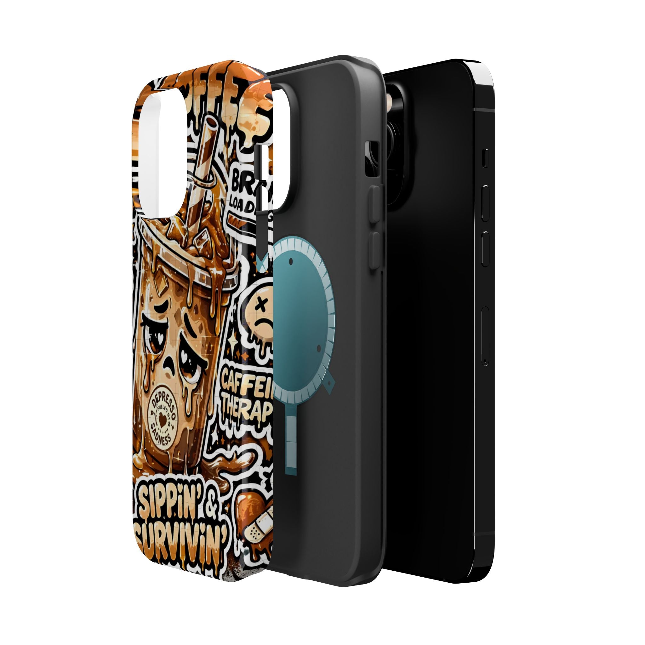 Iced Coffee Phone Case — “Sippin' & Survivin'” Magnetic Impact-Resistant Case