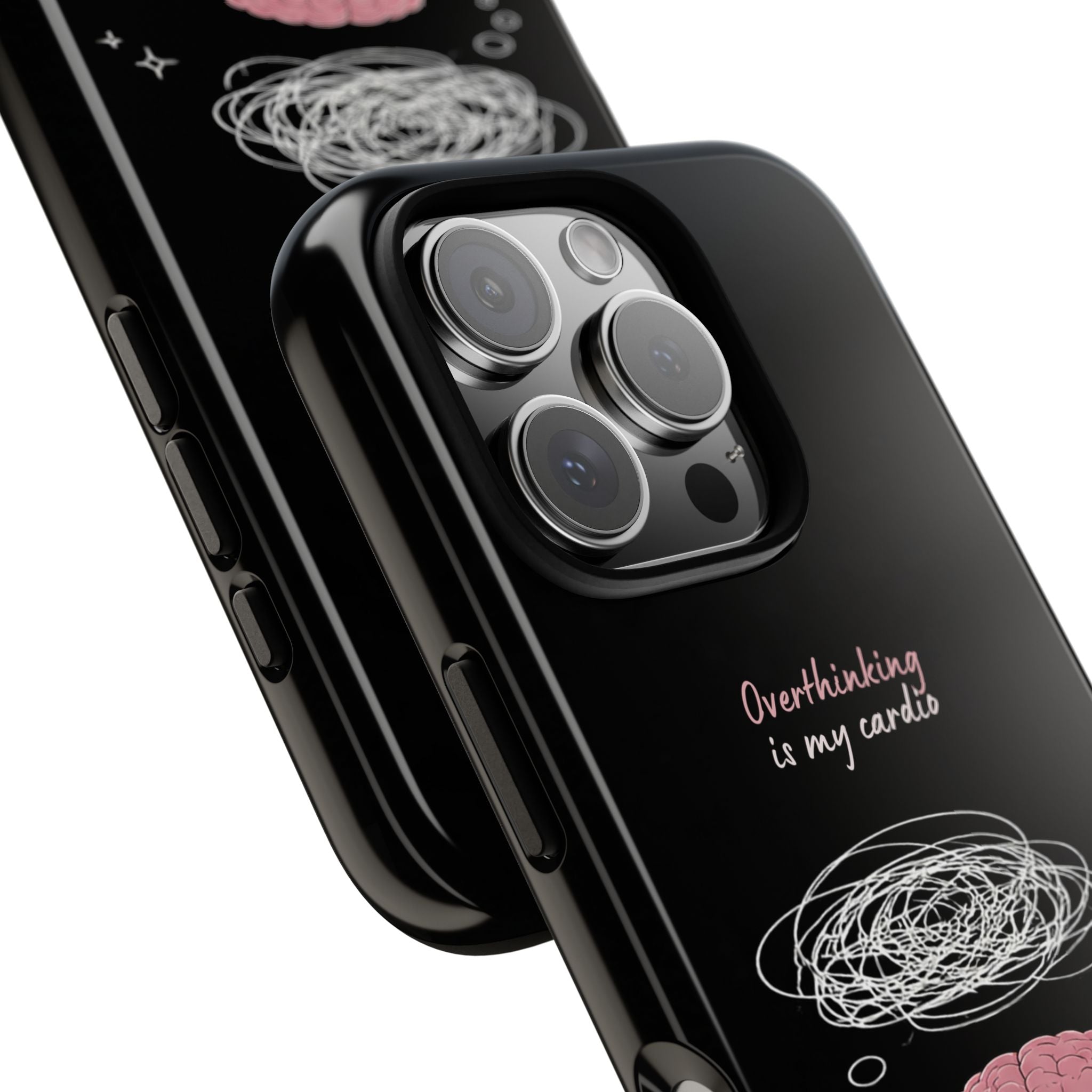 Phone Case — "Overthinking Is My Cardio" Cute Meditating Brain Protective Case