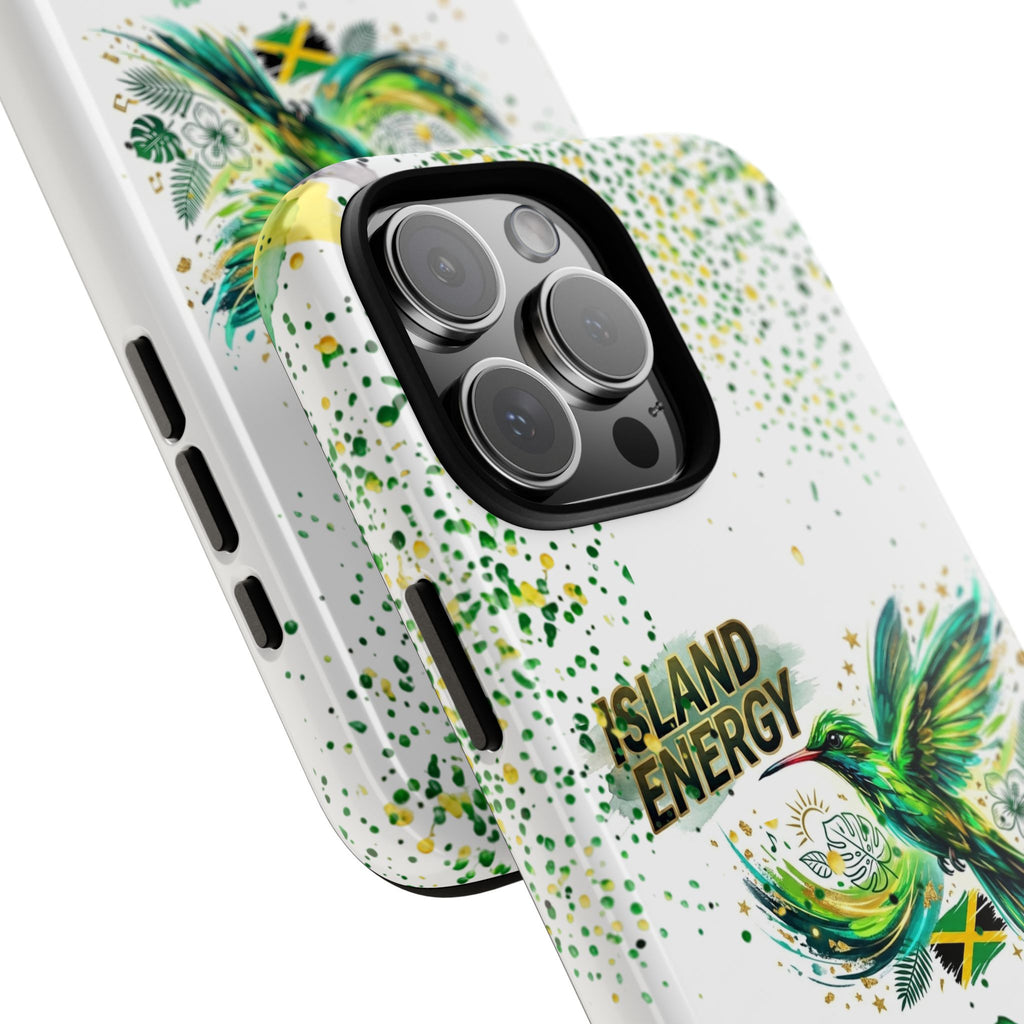 Island Energy Tough Phone Case — Colorful Hummingbird & Tropical Sunset Protective Cover