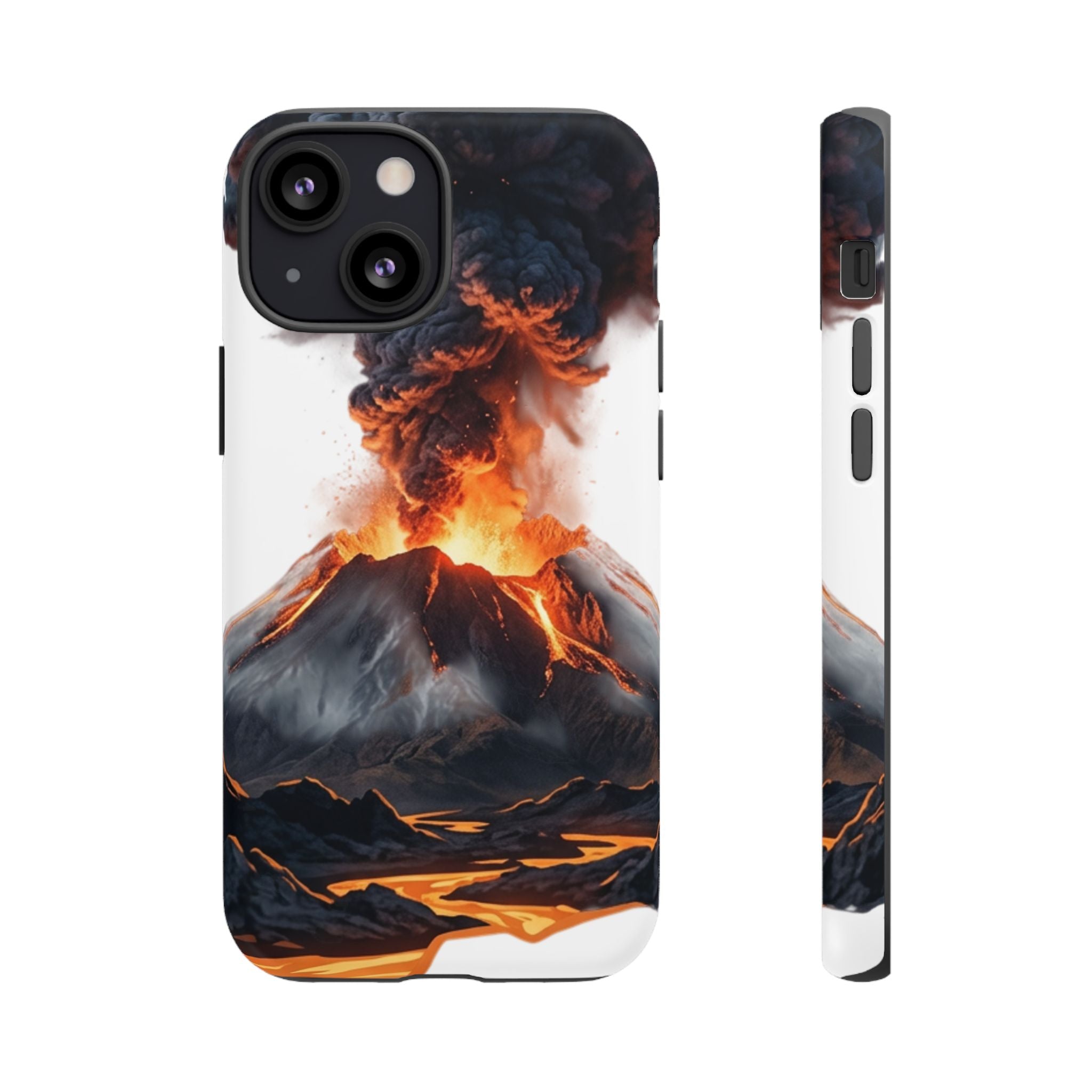 Volcano Eruption Tough Phone Case — Fiery Lava Protective Cover