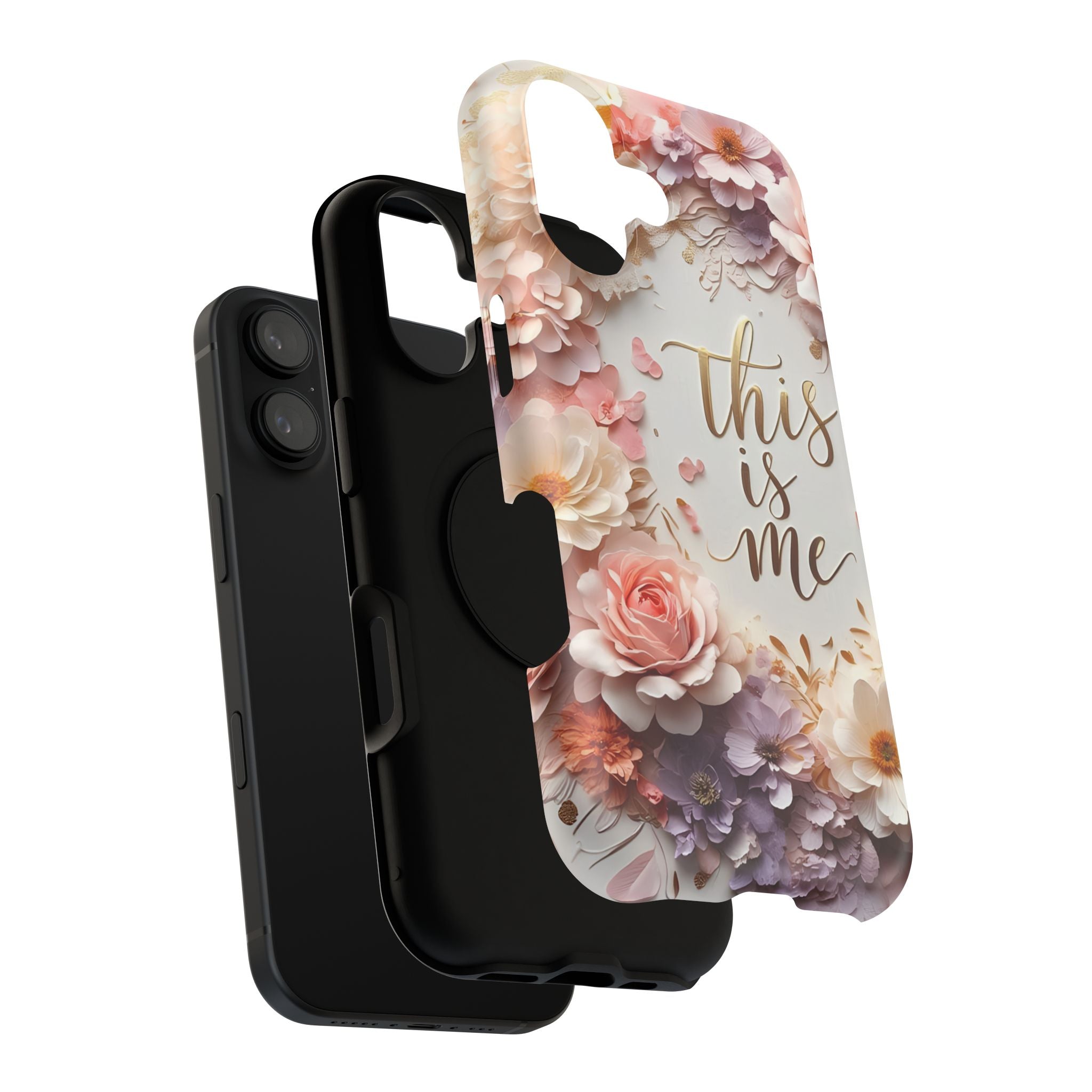 Floral "This Is Me" Phone Case — Impact-Resistant Floral Protective Cover