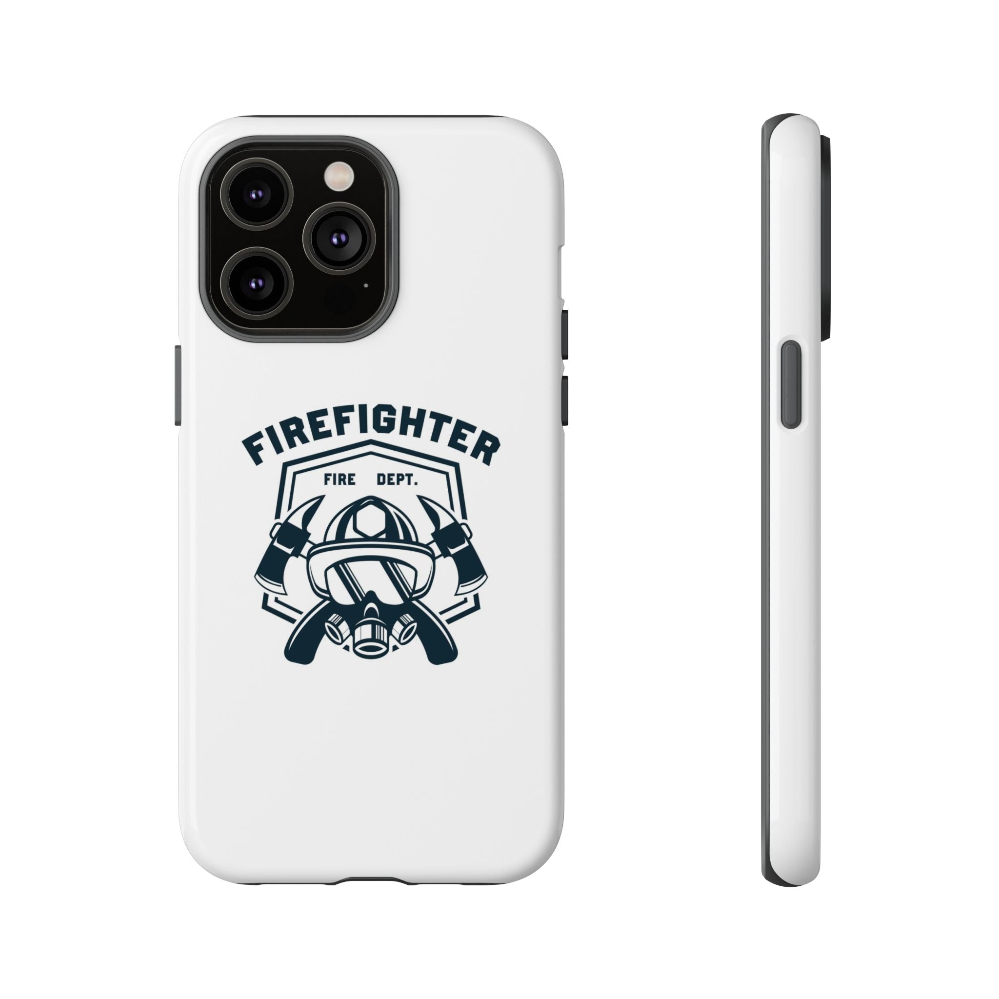 Firefighter Tough Phone Case — Fire Dept Helmet & Axes Protective Cover