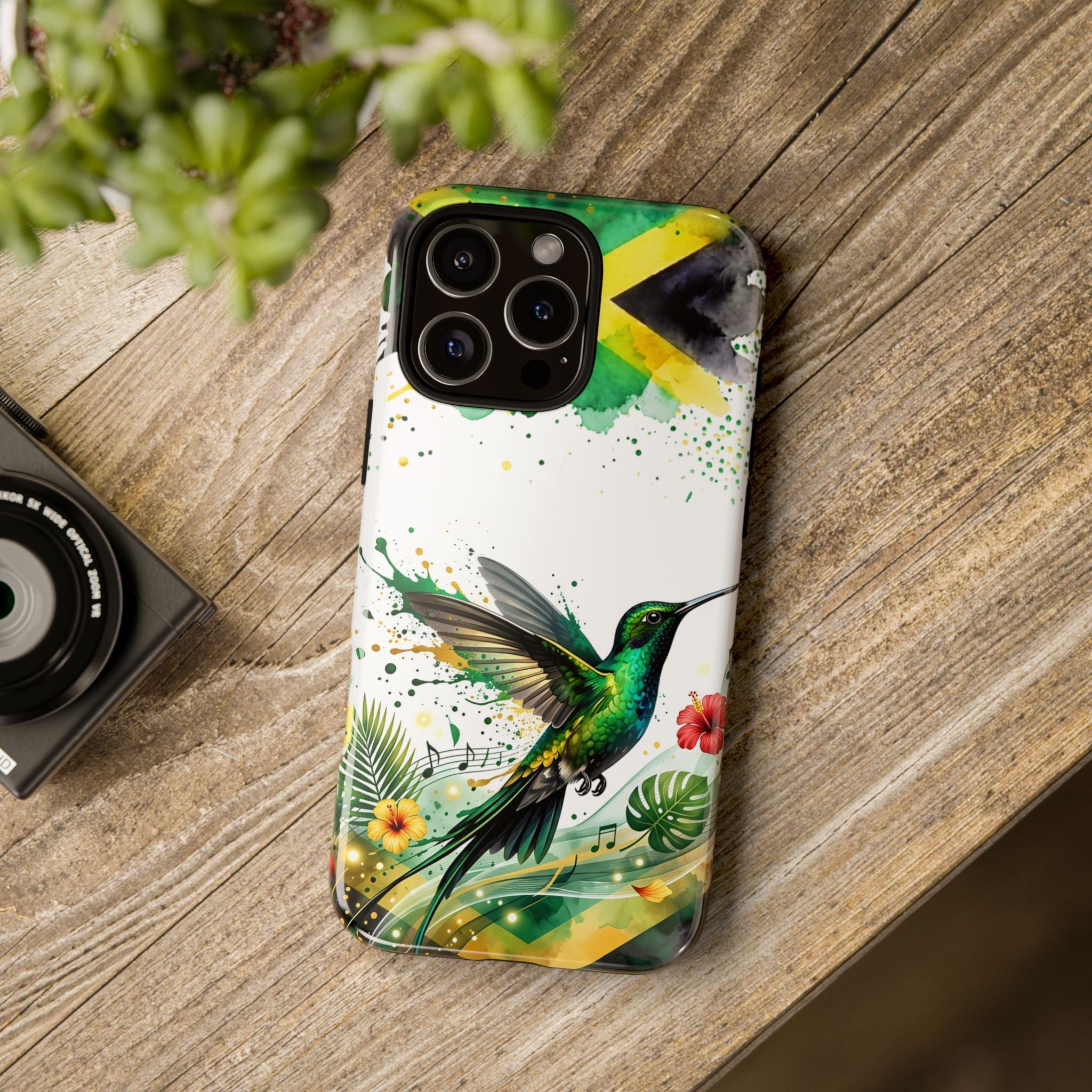 Hummingbird Jamaica Tough Phone Case – Tropical Floral Protective Cover