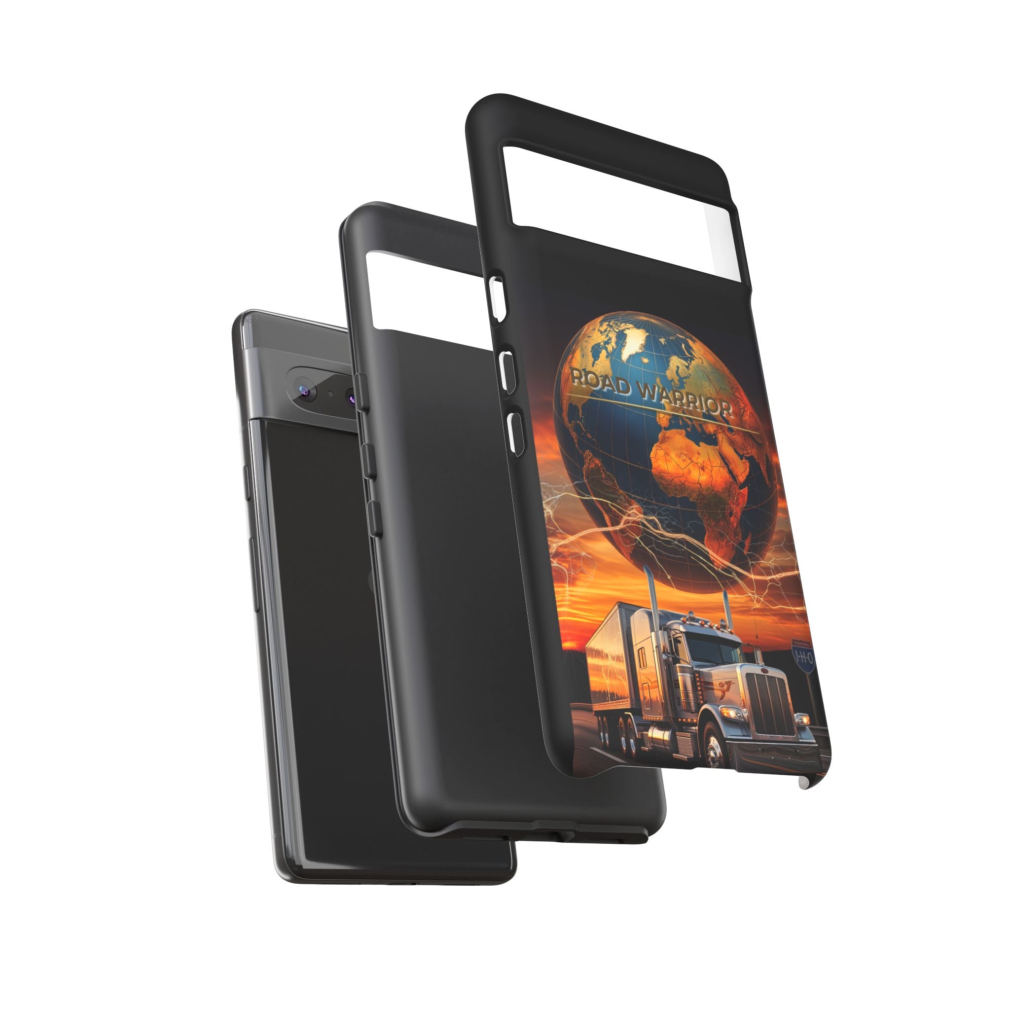 Truck Driver Phone Case — 'Global Road Warrior' Semi Truck Globe Tough Phone Cover