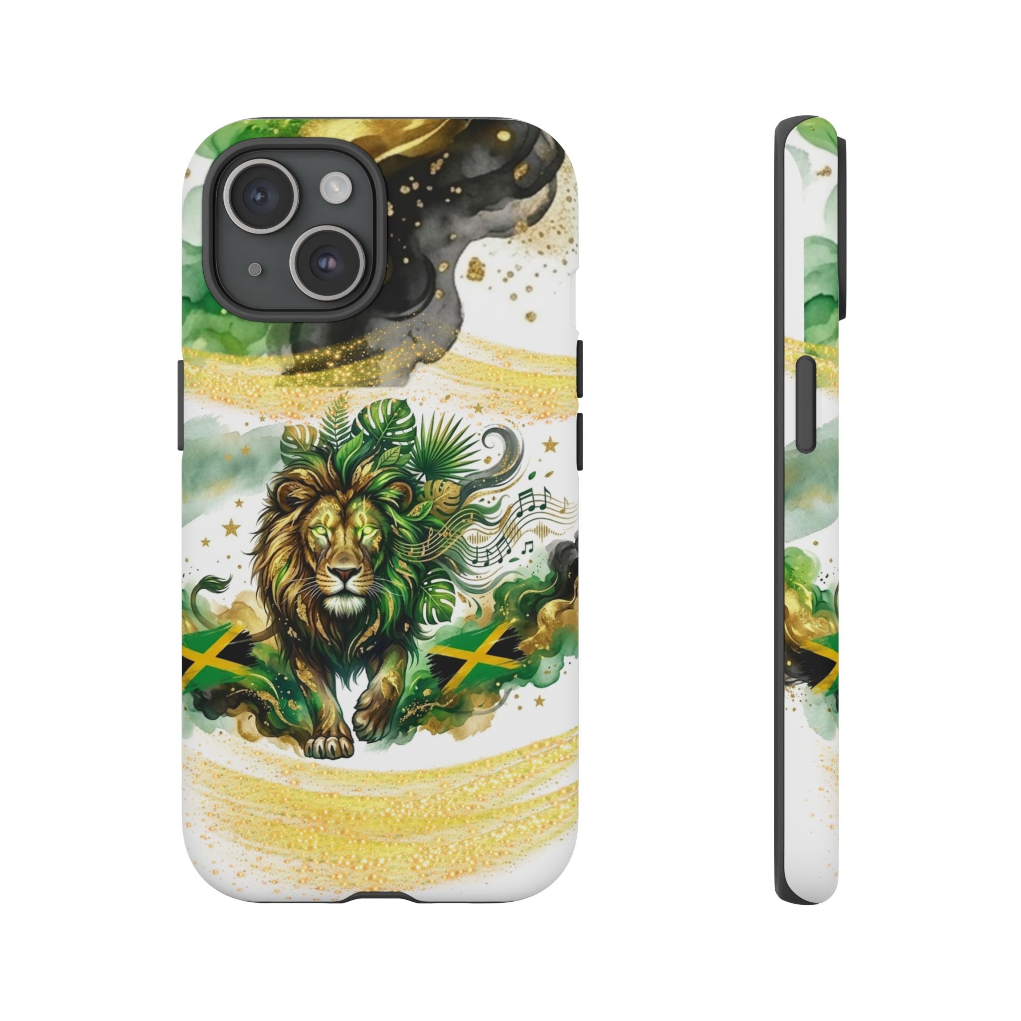 Reggae Lion Phone Case — Jamaican Flag Rasta Art Tough Phone Cover