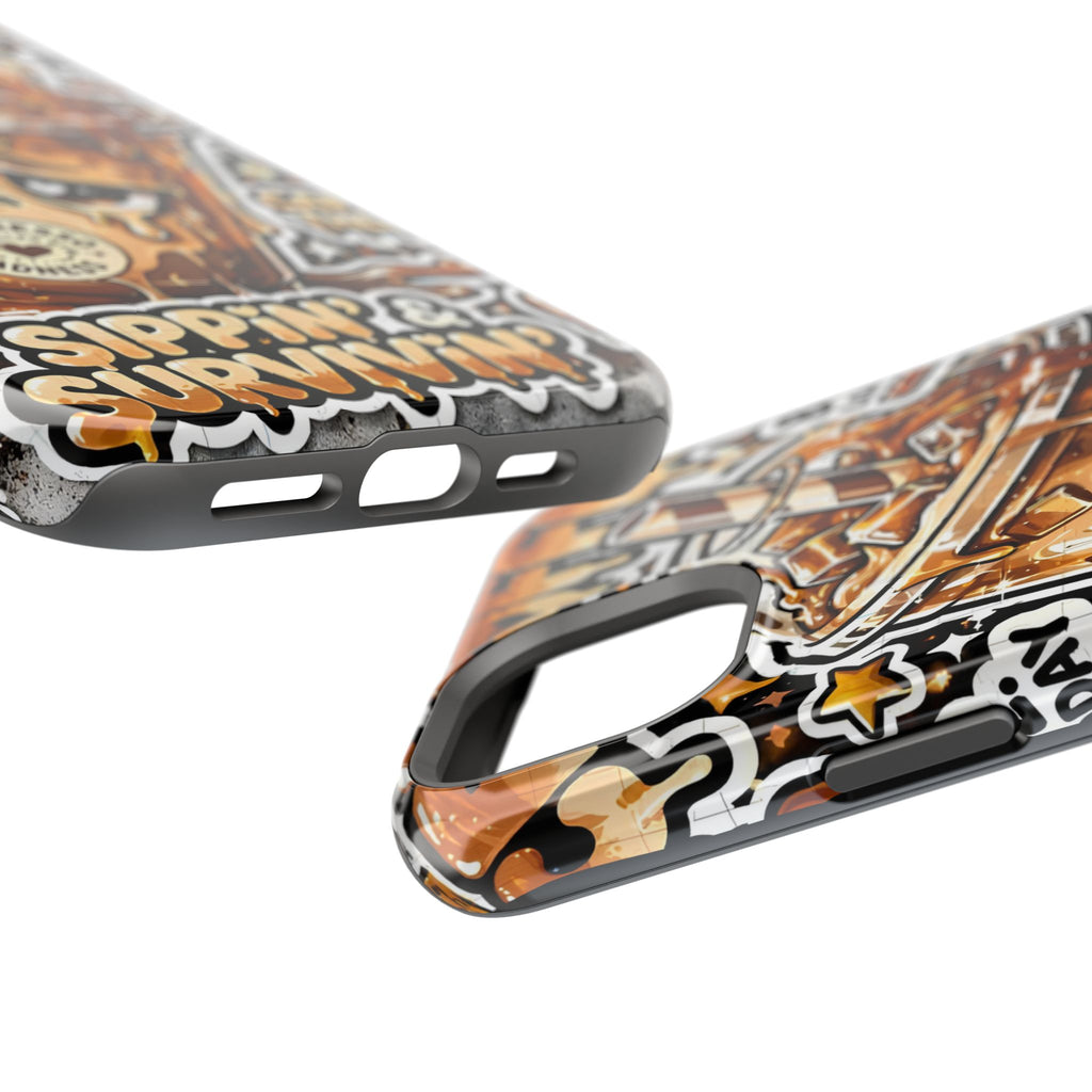 Iced Coffee Phone Case — “Sippin' & Survivin'” Magnetic Impact-Resistant Case