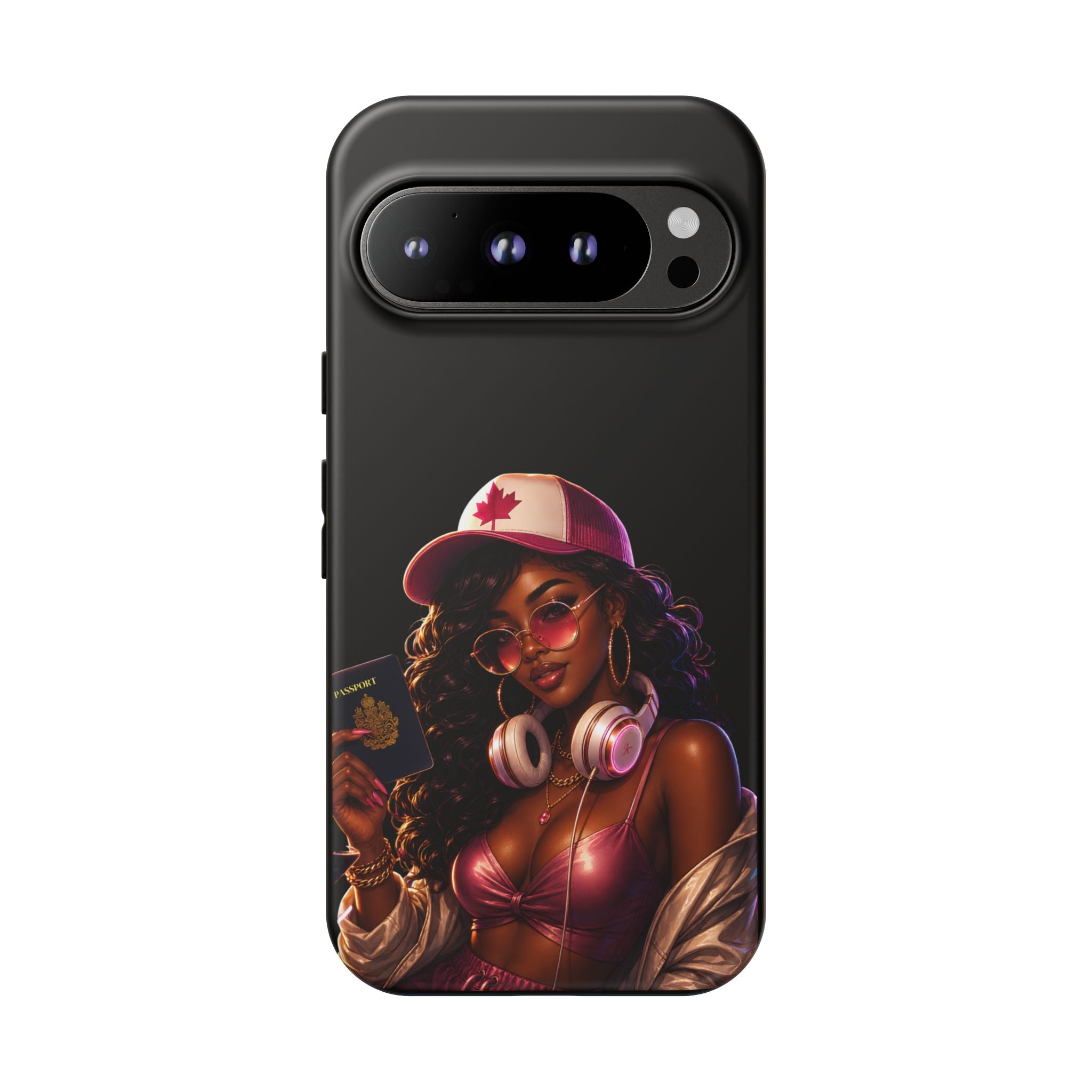 Phone Case — Stylish Urban Woman Design with Maple Cap