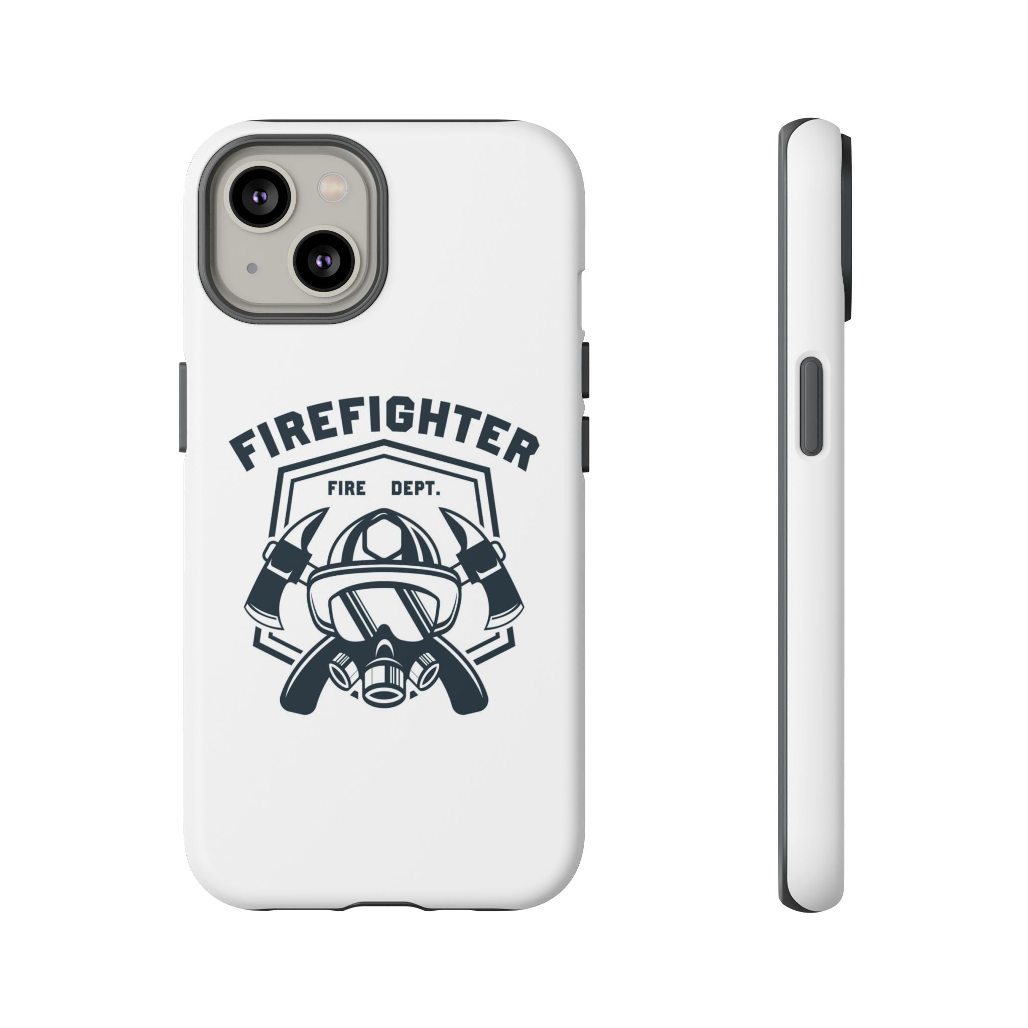 Firefighter Tough Phone Case — Fire Dept Helmet & Axes Protective Cover