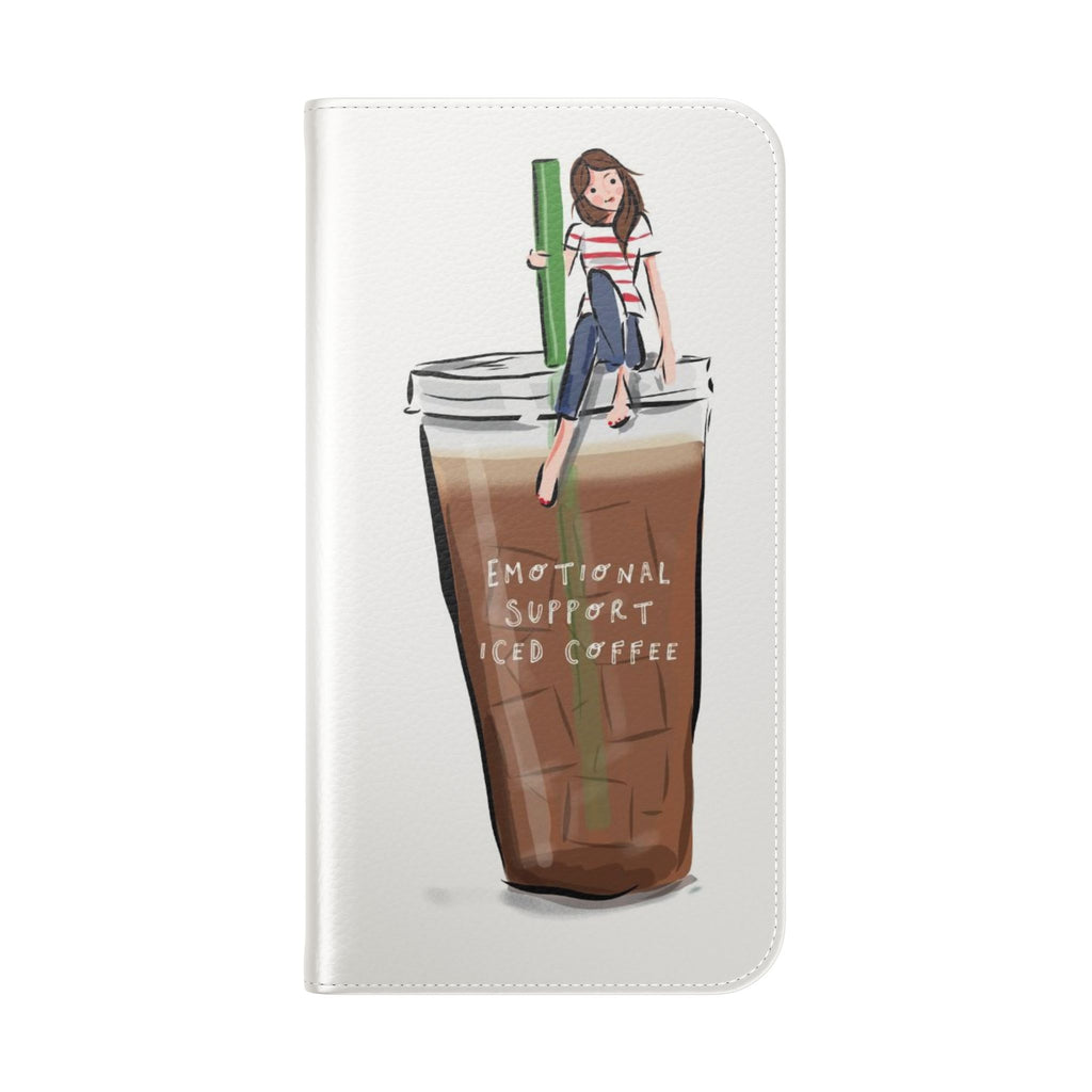 Flip Case — "Emotional Support Iced Coffee" Phone Wallet Case