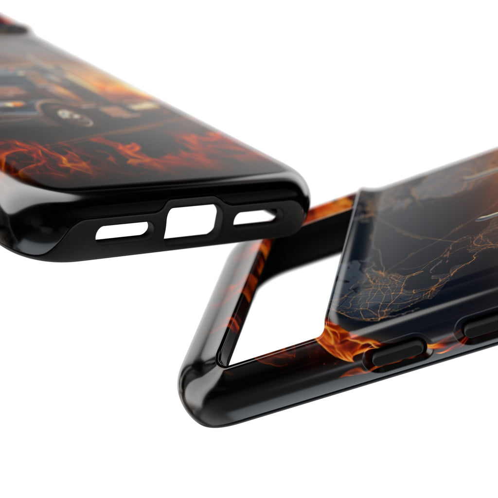 Truck Flames Phone Case — Bold Semi-Truck Globe Design