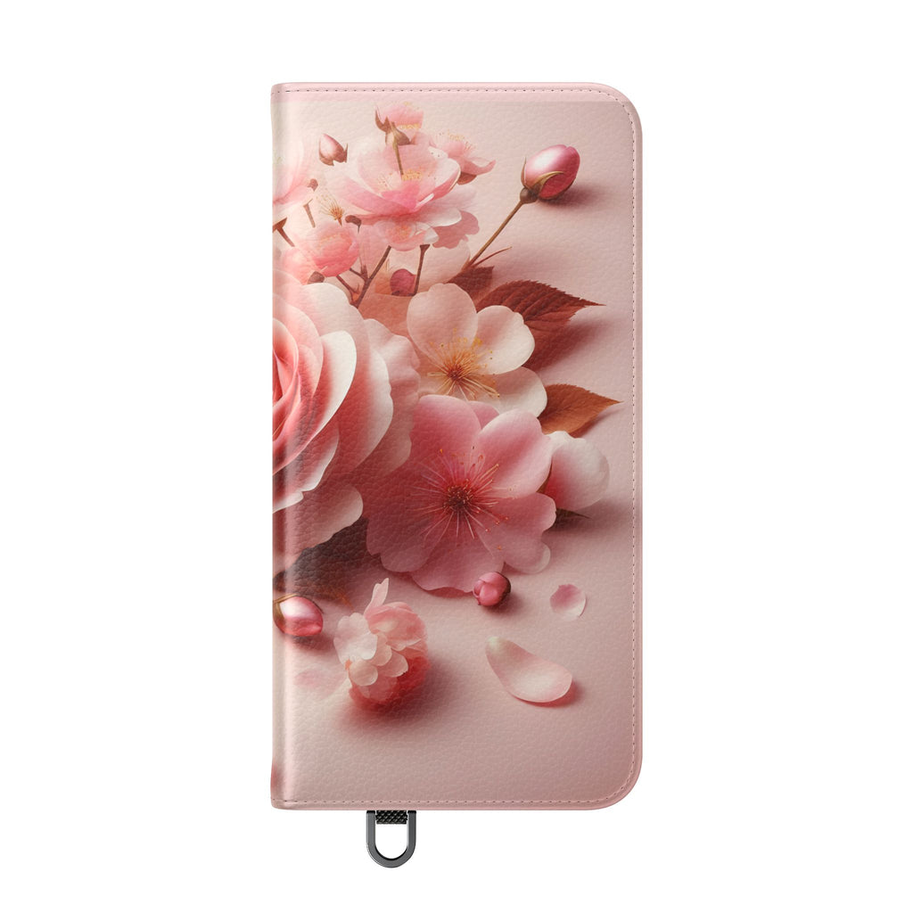 Floral Rose Flip Case — Pink Blossom Wallet Phone Cover