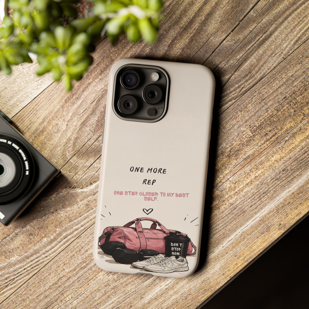 Gym Phone Case — "One More Rep" Workout Duffle & Sneakers Protective Case