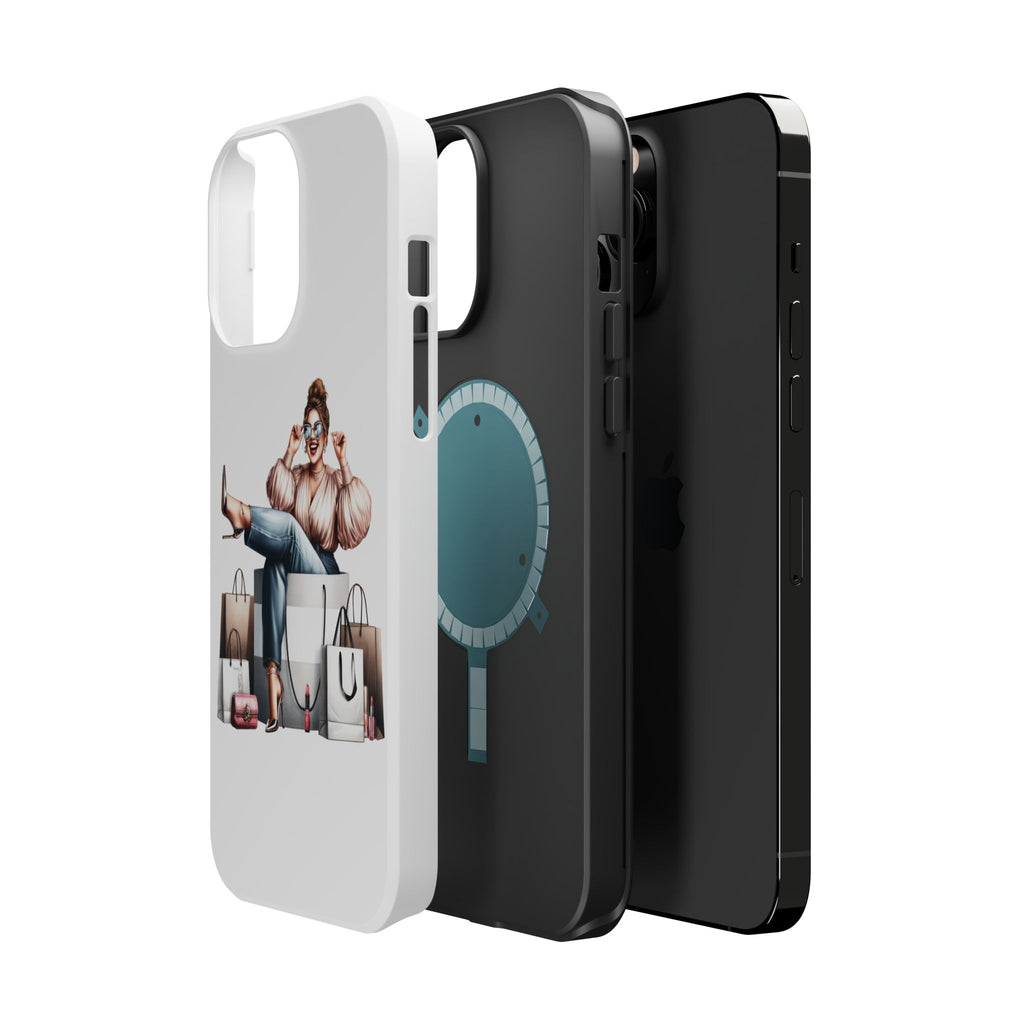 Magnetic Impact-Resistant Case — Luxury Shopper Goddess on Clouds Phone Cover