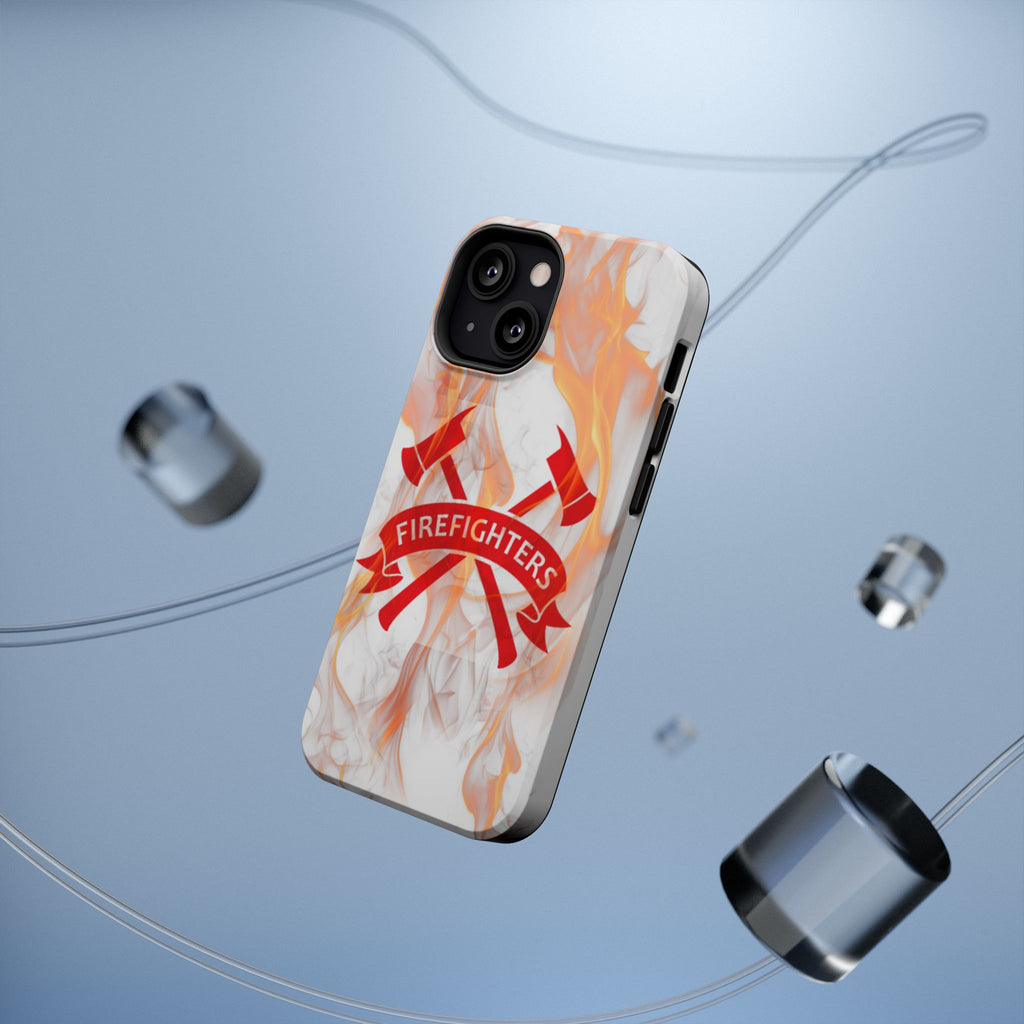 Firefighters Magnetic Impact-Resistant Phone Case — Flame Design with Maltese Cross