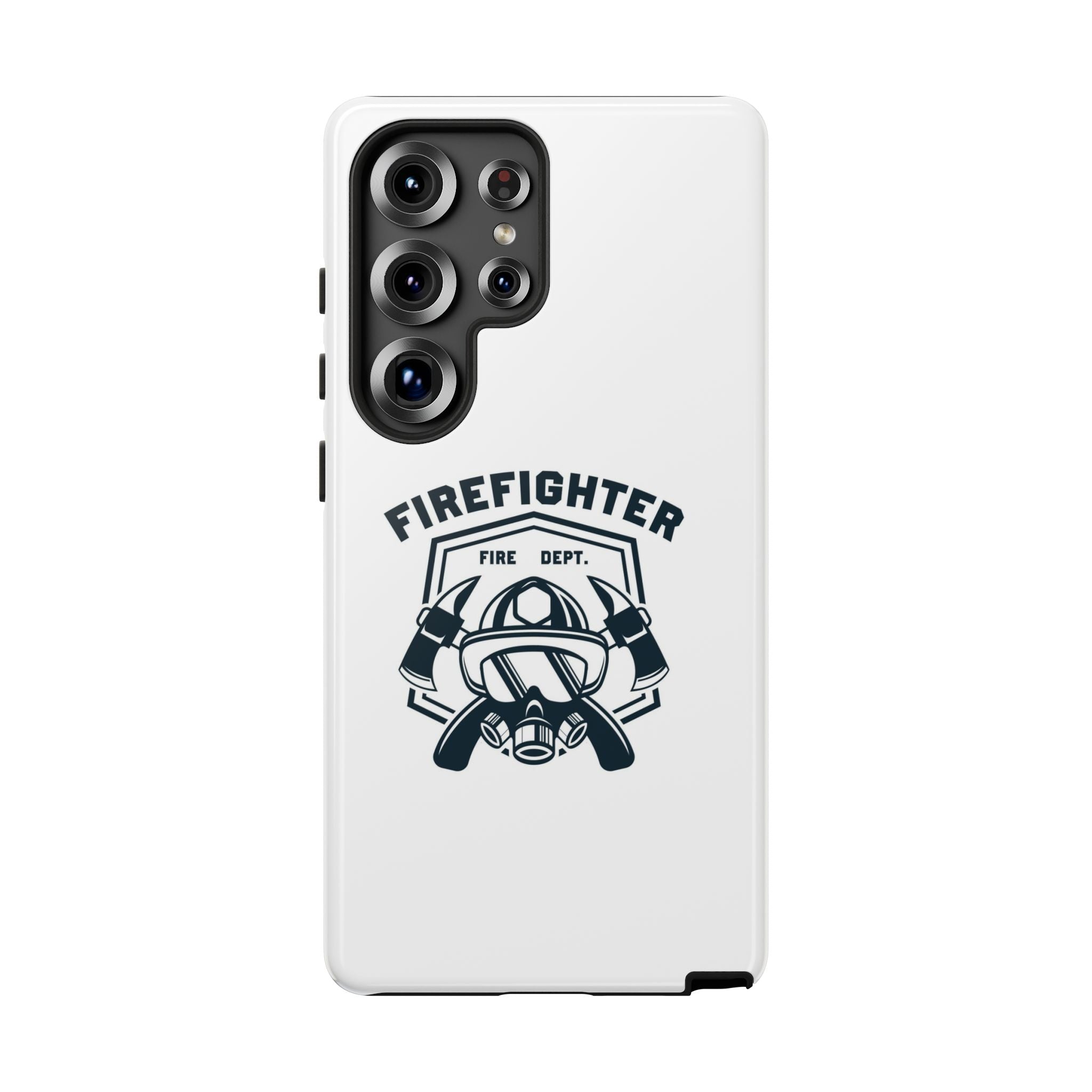 Firefighter Tough Phone Case — Fire Dept Helmet & Axes Protective Cover
