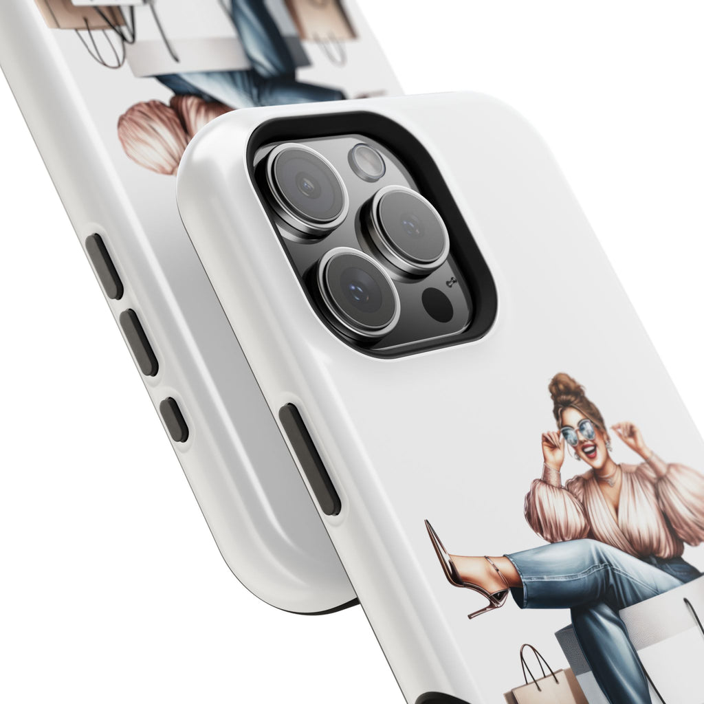 Magnetic Impact-Resistant Case — Luxury Shopper Goddess on Clouds Phone Cover