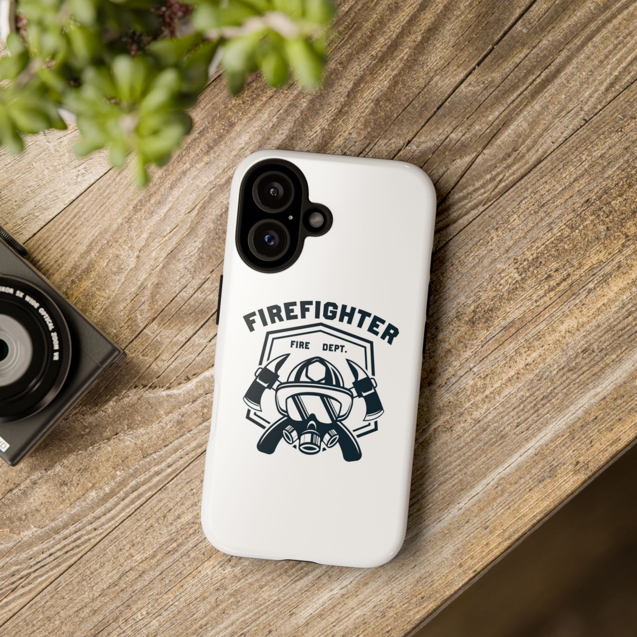 Firefighter Tough Phone Case — Fire Dept Helmet & Axes Protective Cover
