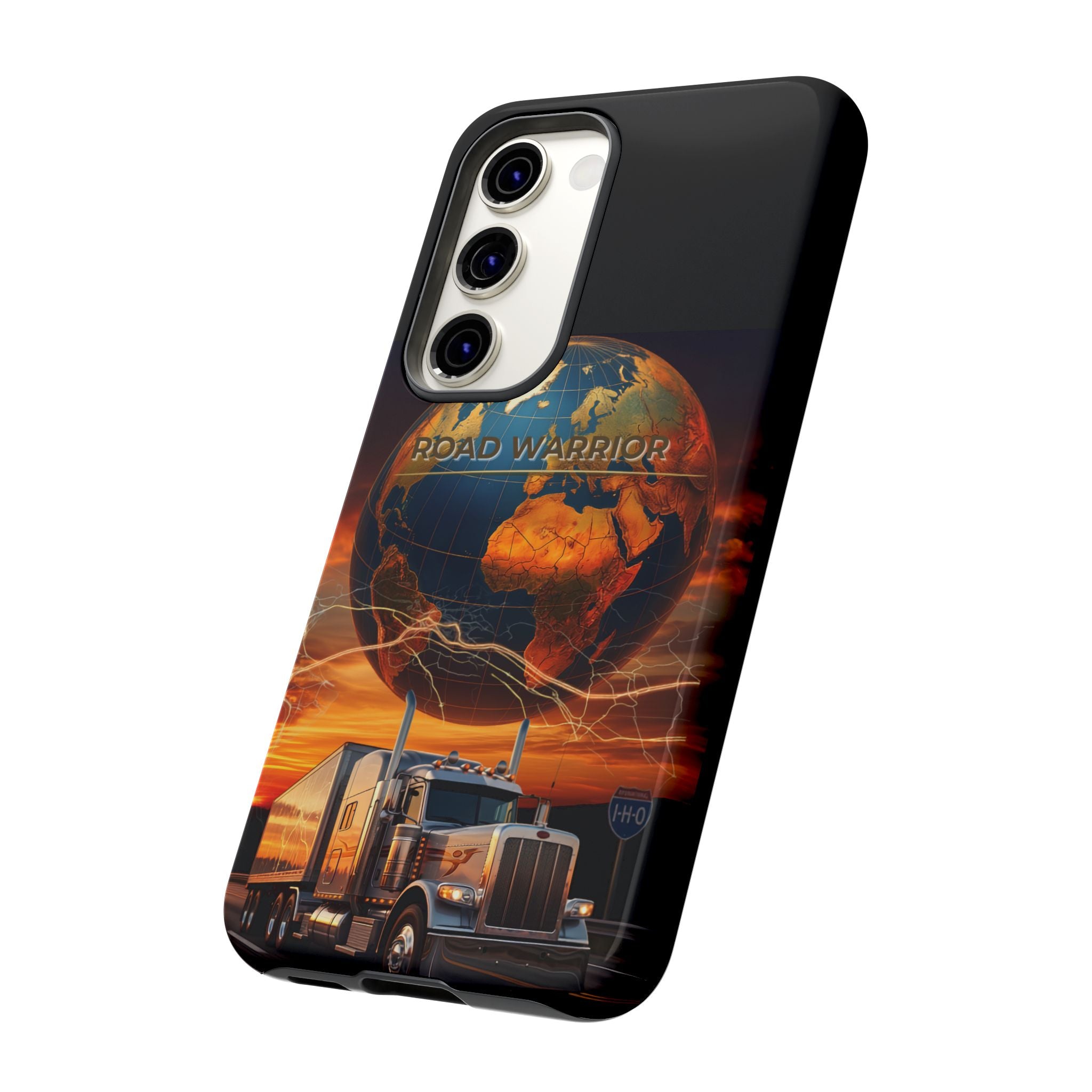 Truck Driver Phone Case — 'Global Road Warrior' Semi Truck Globe Tough Phone Cover