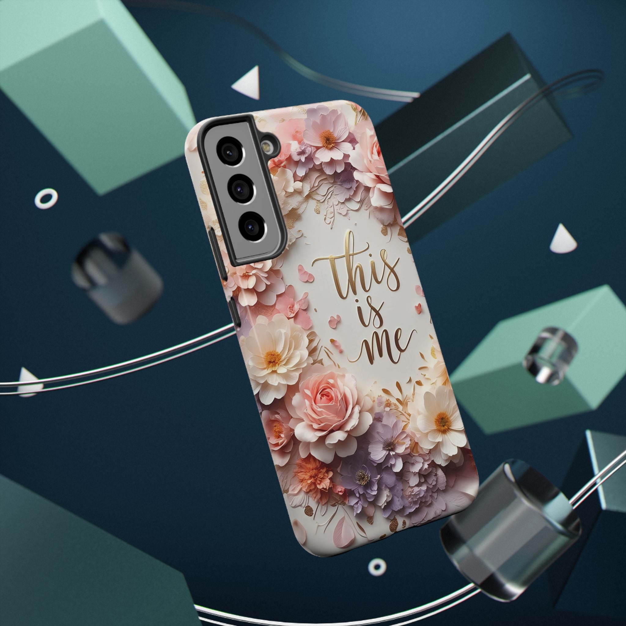 Floral "This Is Me" Phone Case — Impact-Resistant Floral Protective Cover