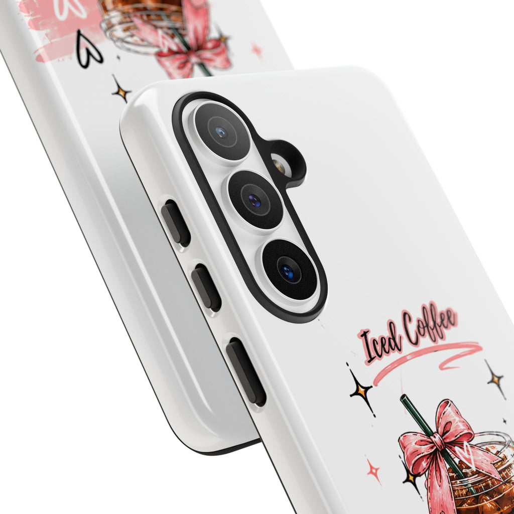 Iced Coffee Phone Case – Cute Pink Boba Design ("Iced coffee is my person")