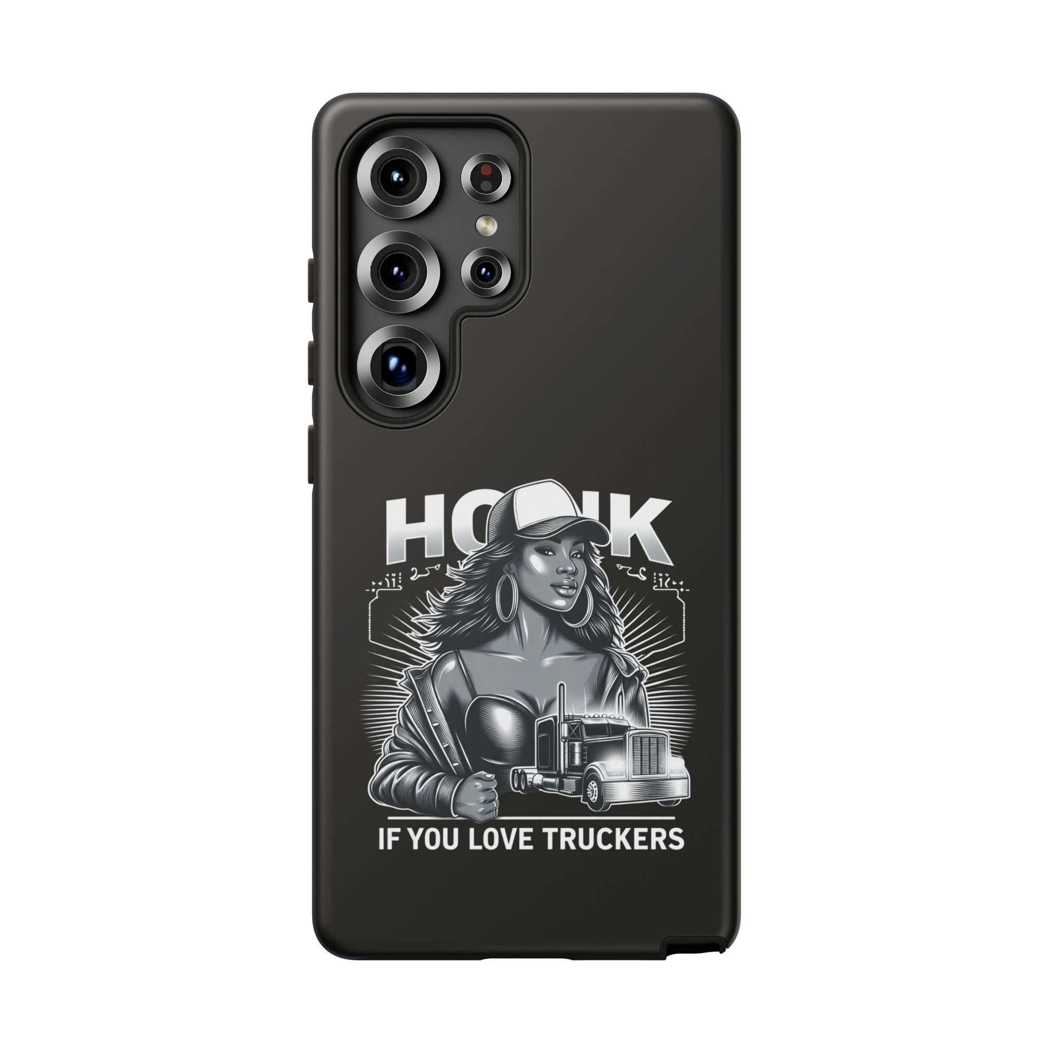 Phone Case — 'Honk' Trucker Girl Retro Semi Truck Protective Case