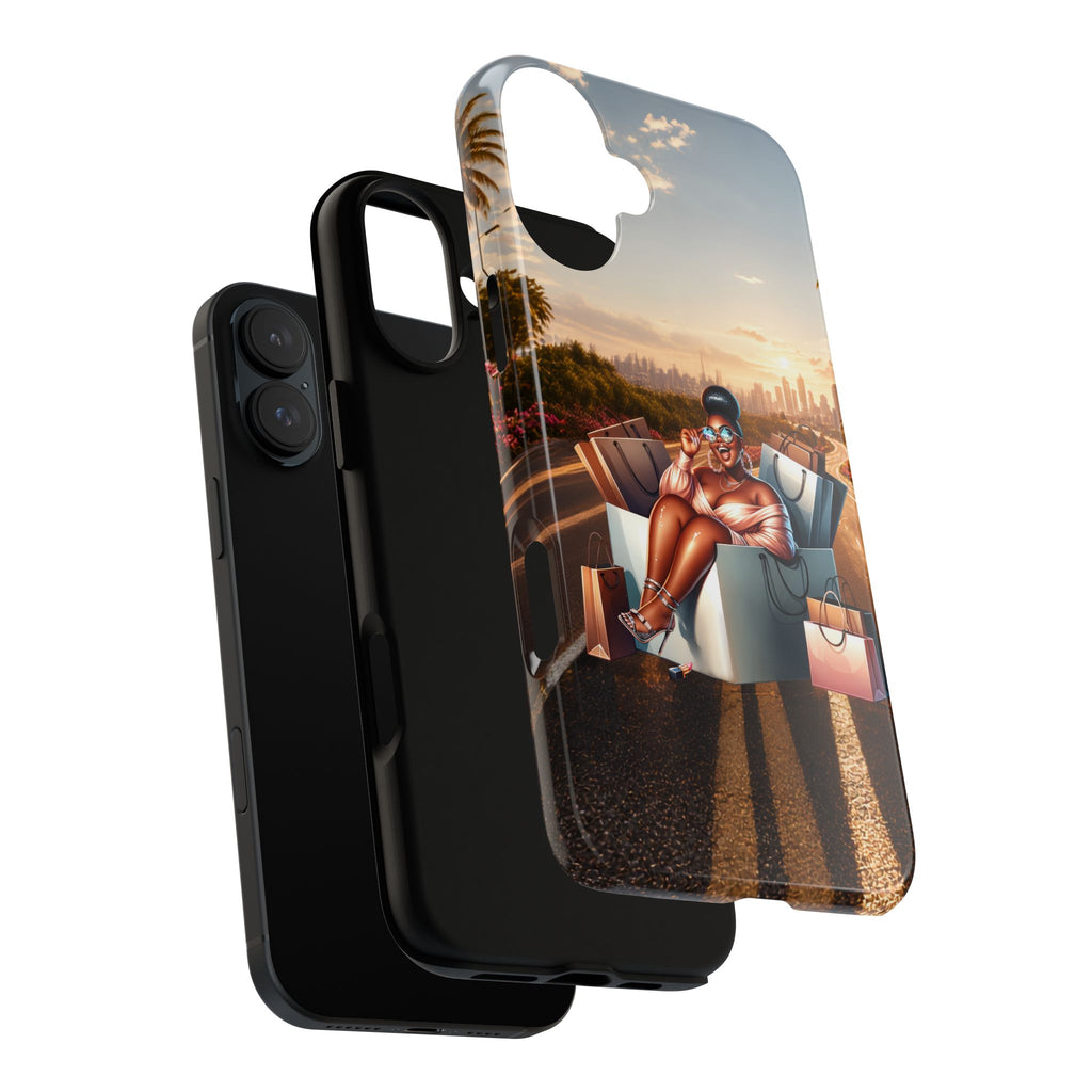 Phone Case — Chic Shopper Illustration on Cloud Background
