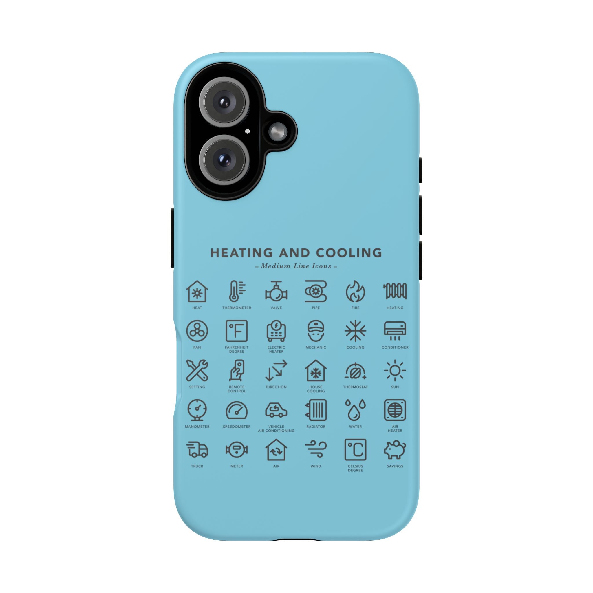Heating and Cooling Icons Phone Case – HVAC Technician Protective Phone Cover