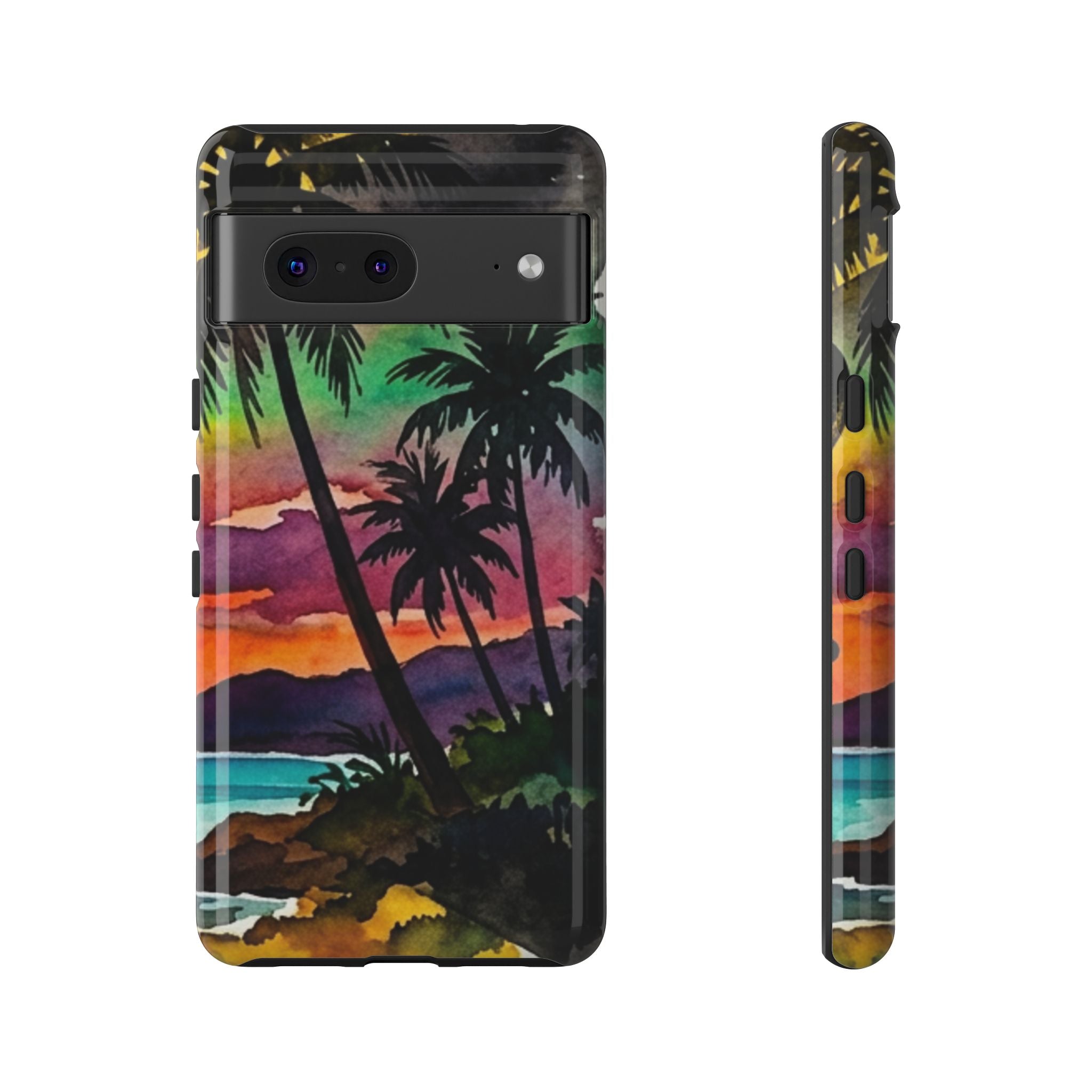 Tropical Sunset Phone Case – Palm Tree Beach Protective Cover