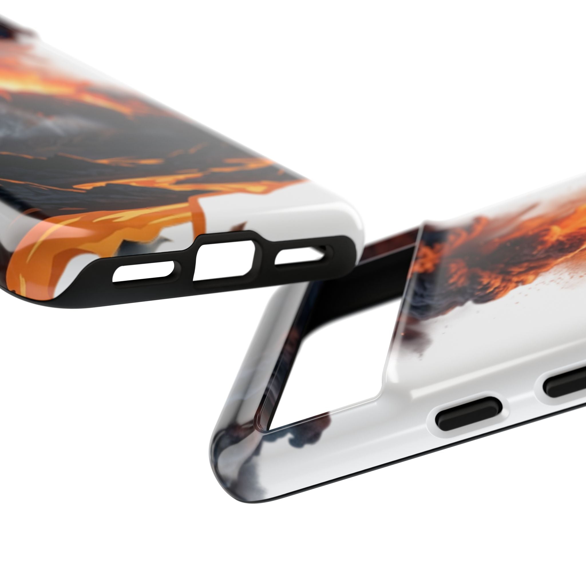 Volcano Eruption Tough Phone Case — Fiery Lava Protective Cover