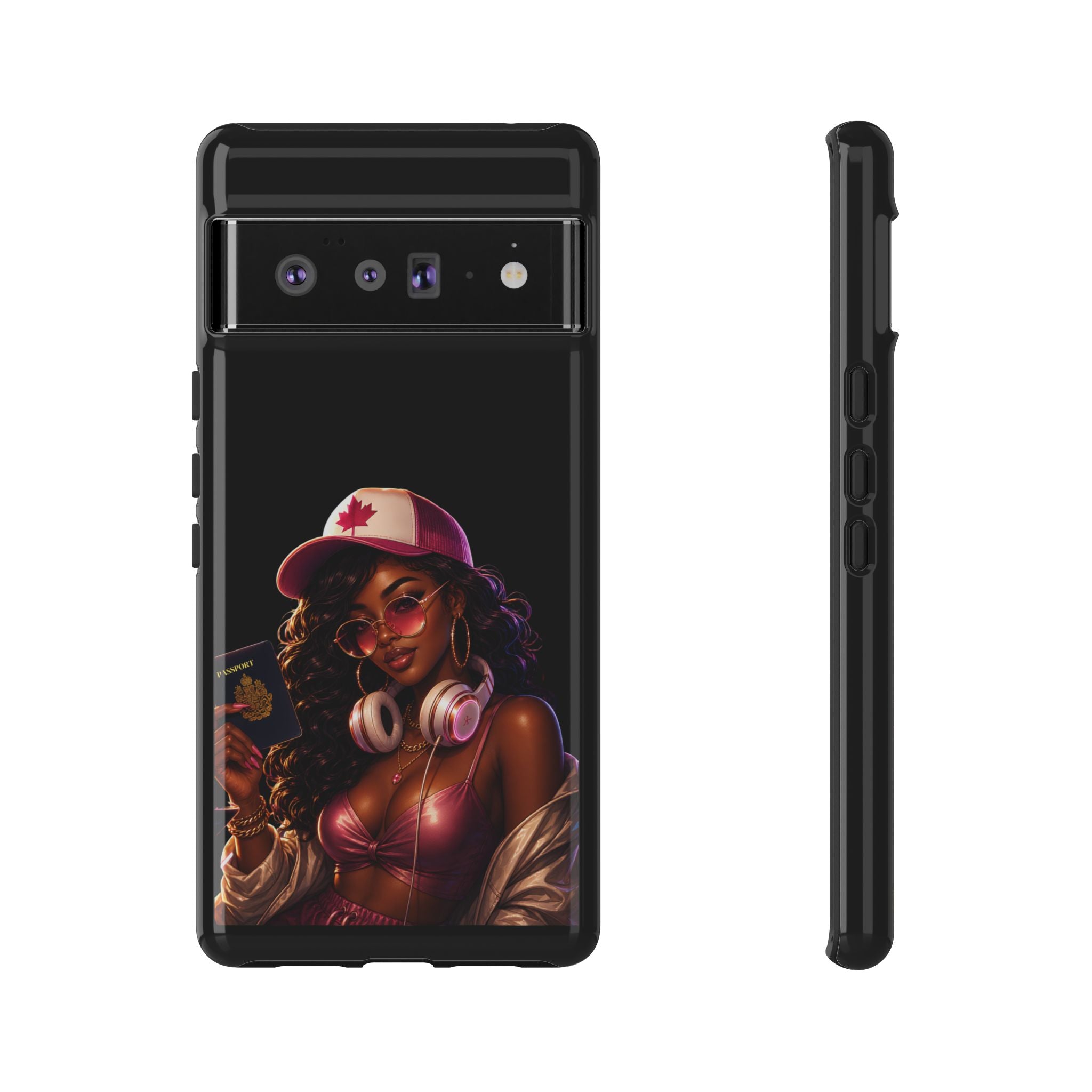 Phone Case — Stylish Urban Woman Design with Maple Cap