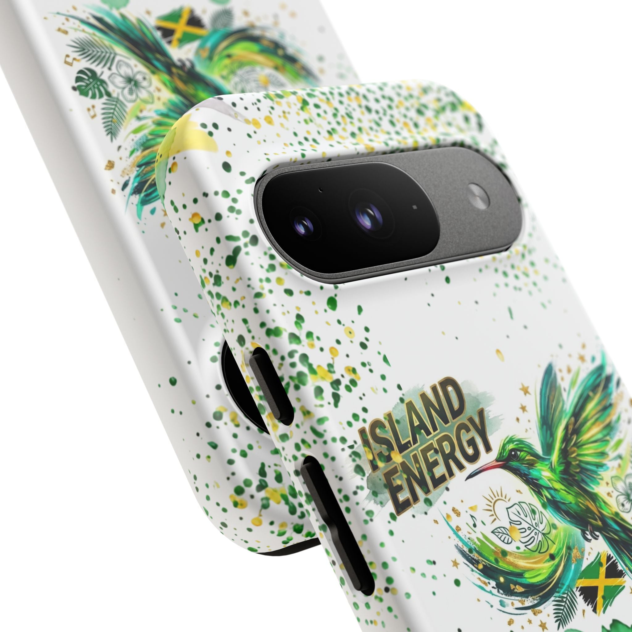 Island Energy Tough Phone Case — Colorful Hummingbird & Tropical Sunset Protective Cover