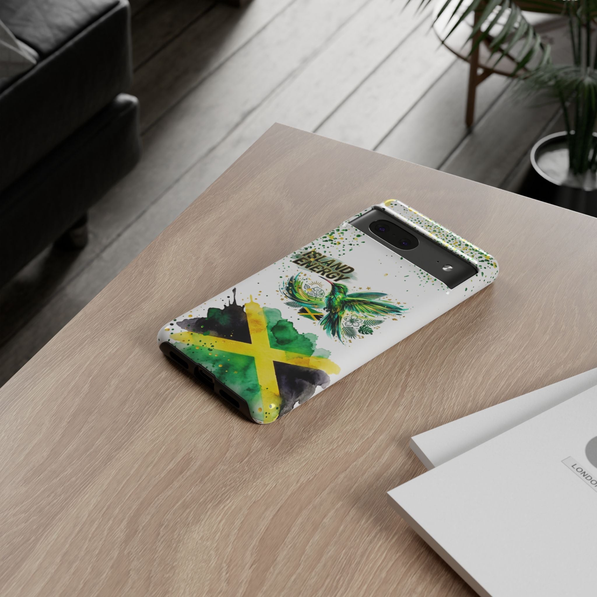 Island Energy Tough Phone Case — Colorful Hummingbird & Tropical Sunset Protective Cover
