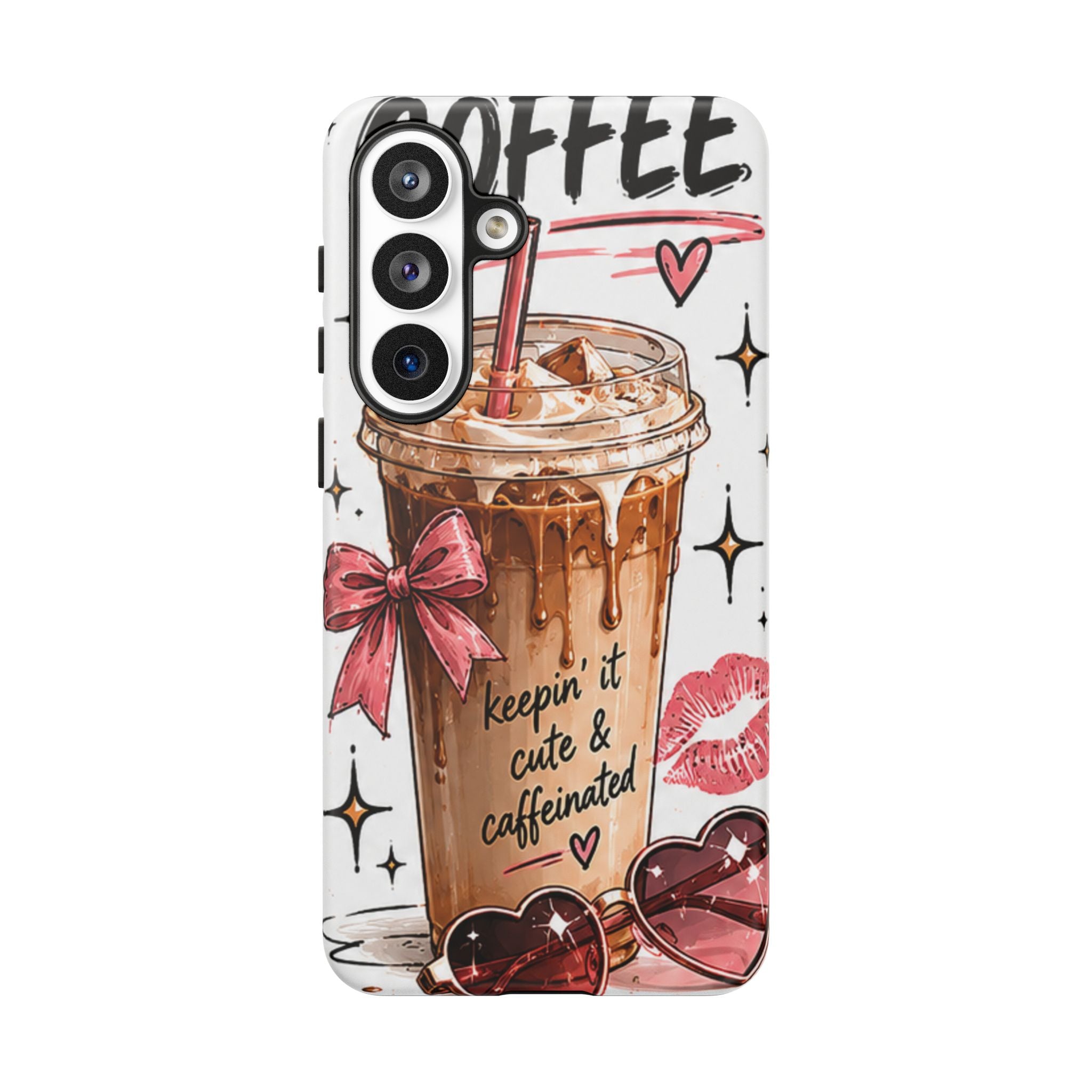 Phone Case — "Keepin' It Cute & Caffeinated" Iced Coffee Design