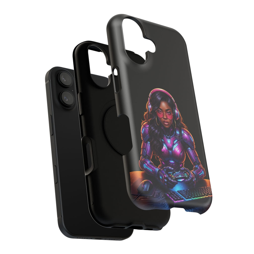 Gamer Girl Cyber Armor Phone Case — Impact‑Resistant Protective Cover