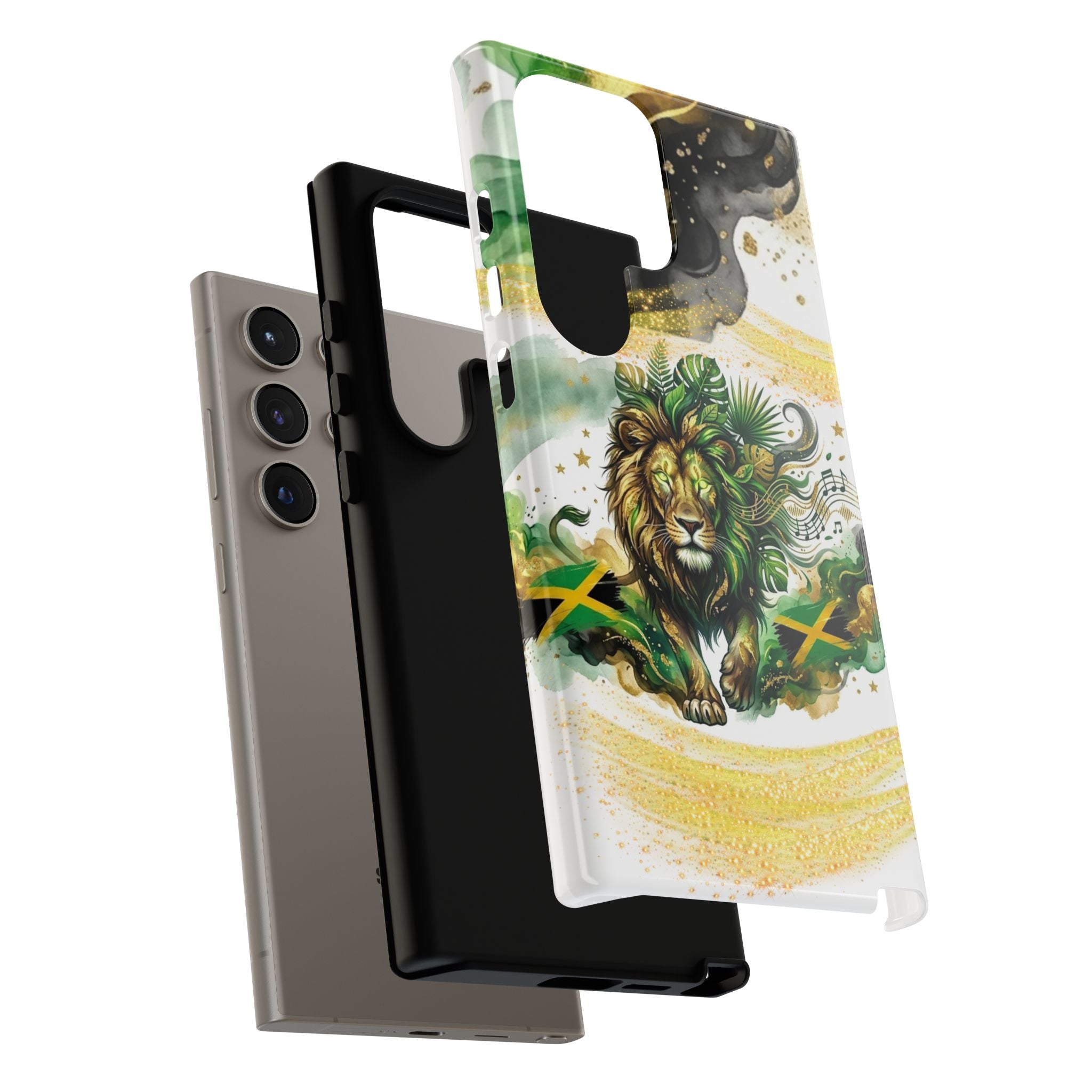 Reggae Lion Phone Case — Jamaican Flag Rasta Art Tough Phone Cover