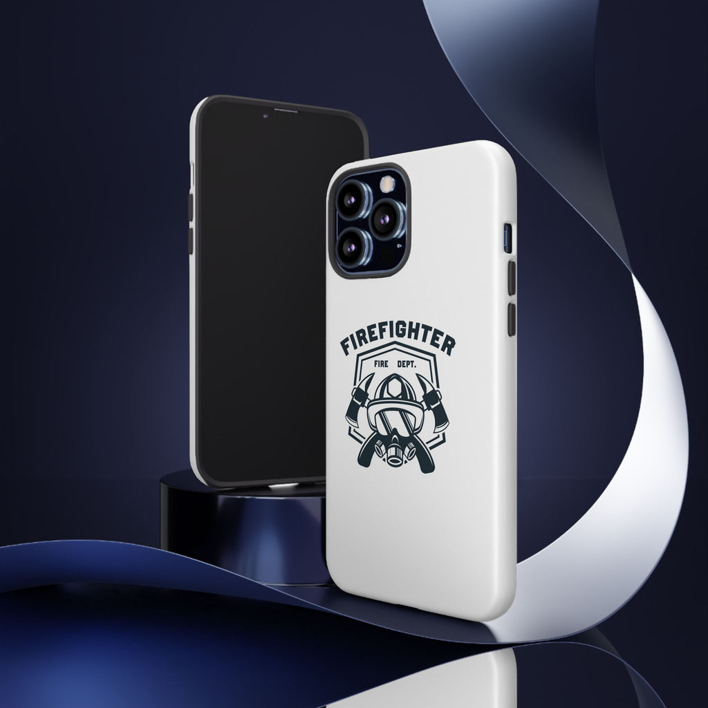 Firefighter Tough Phone Case — Fire Dept Helmet & Axes Protective Cover