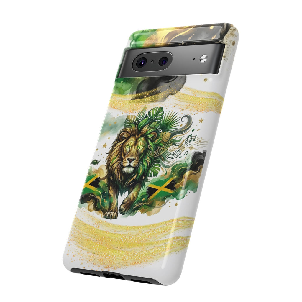 Reggae Lion Phone Case — Jamaican Flag Rasta Art Tough Phone Cover