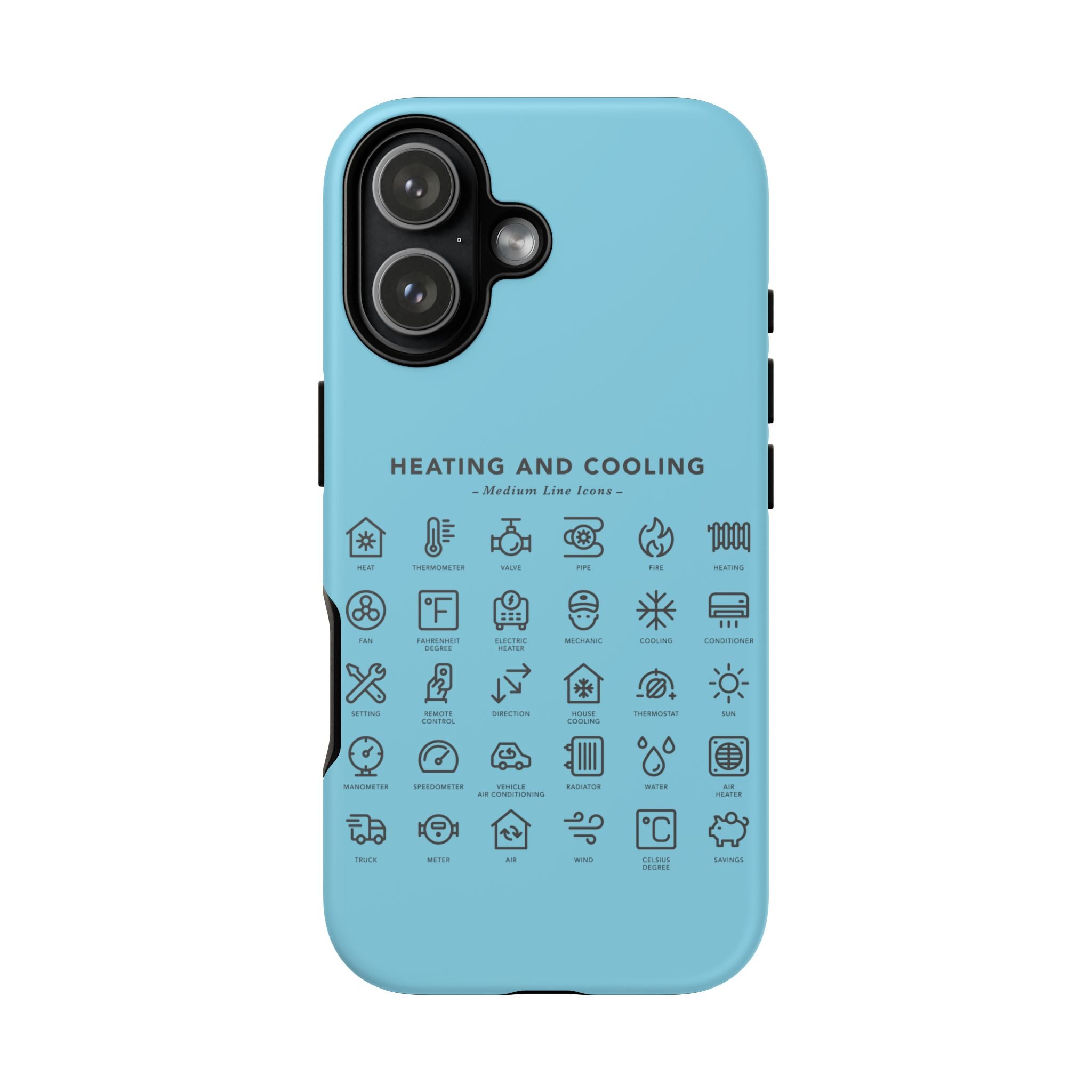 Heating and Cooling Icons Phone Case – HVAC Technician Protective Phone Cover