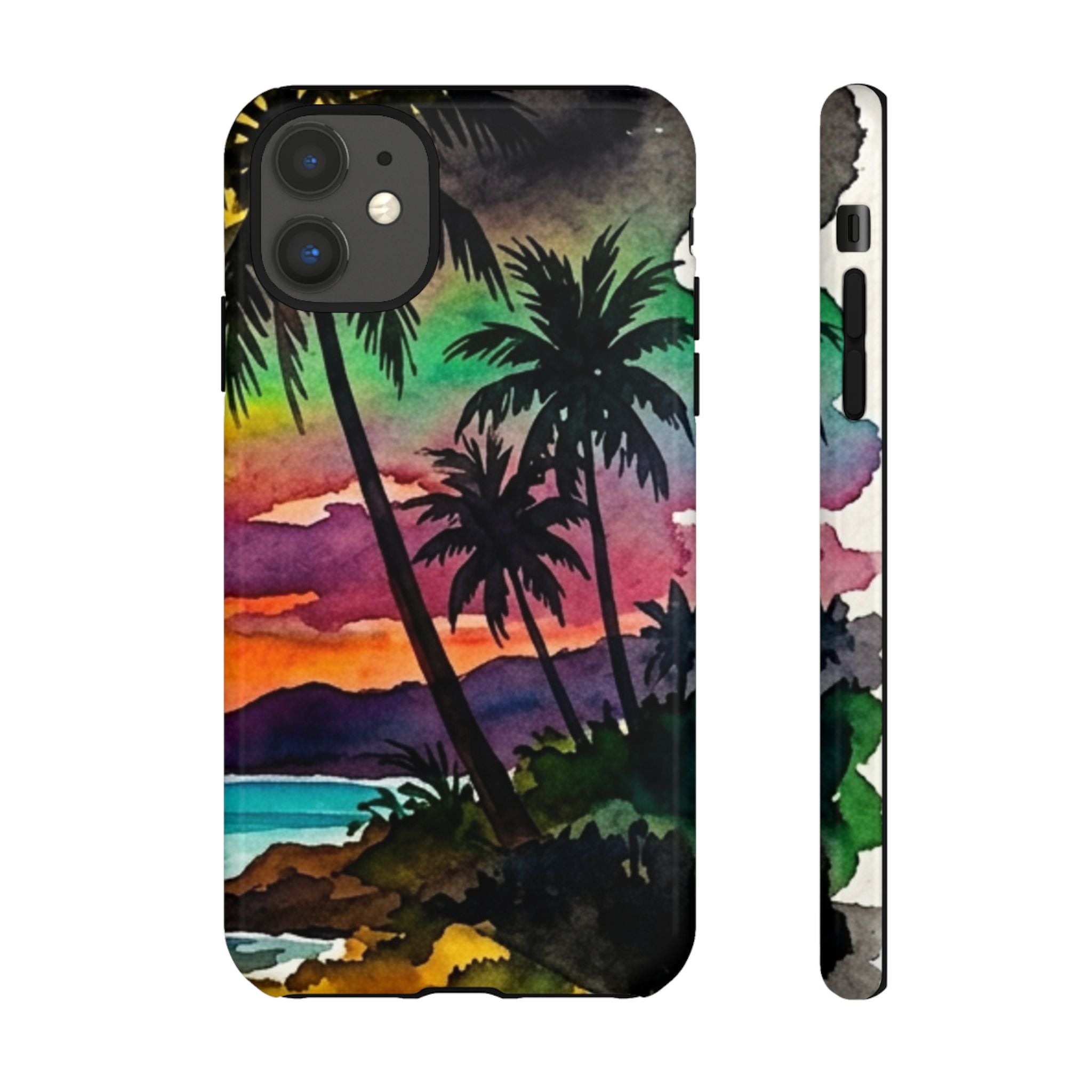 Tropical Sunset Phone Case – Palm Tree Beach Protective Cover