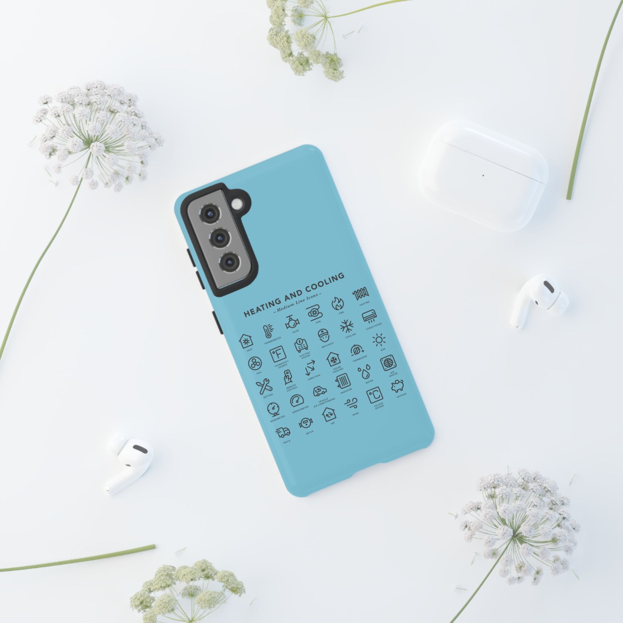 Heating and Cooling Icons Phone Case – HVAC Technician Protective Phone Cover