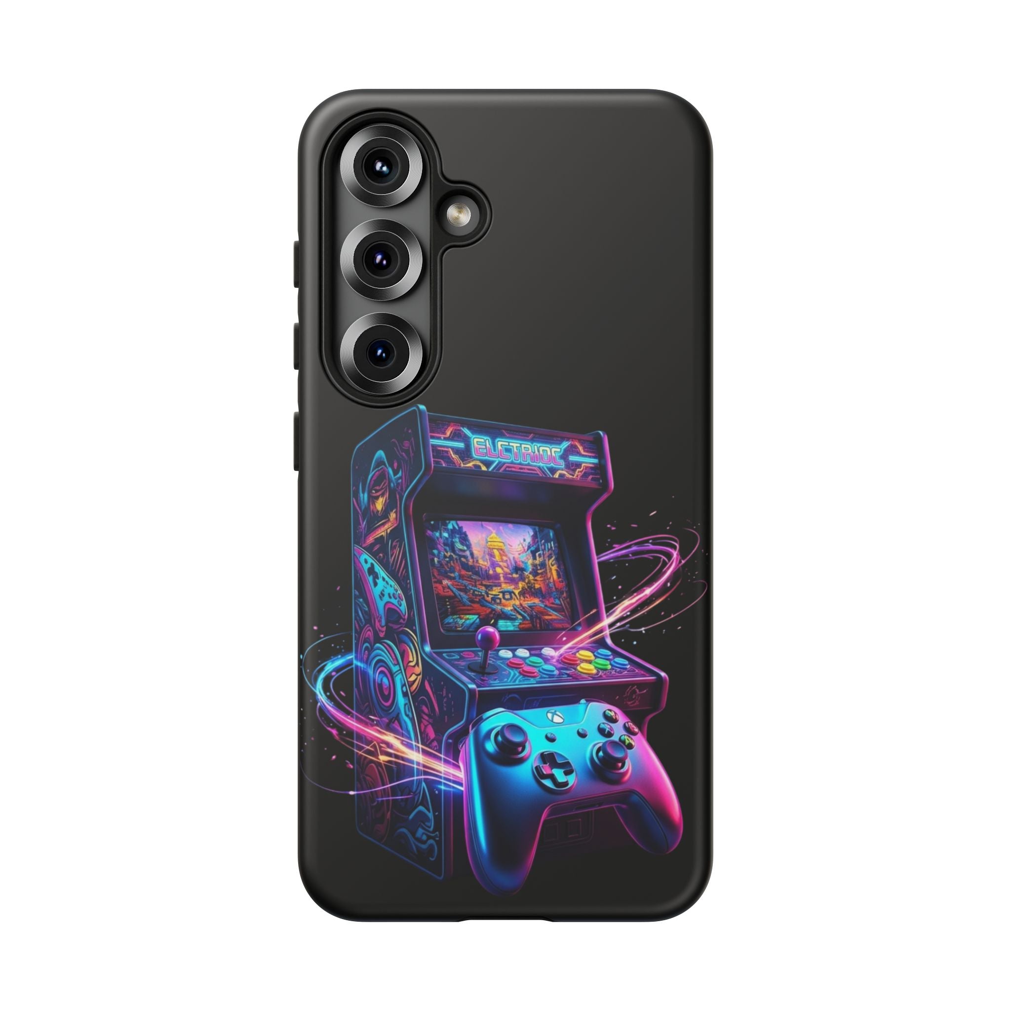 Retro Arcade Phone Case — Neon Gaming Controller Design